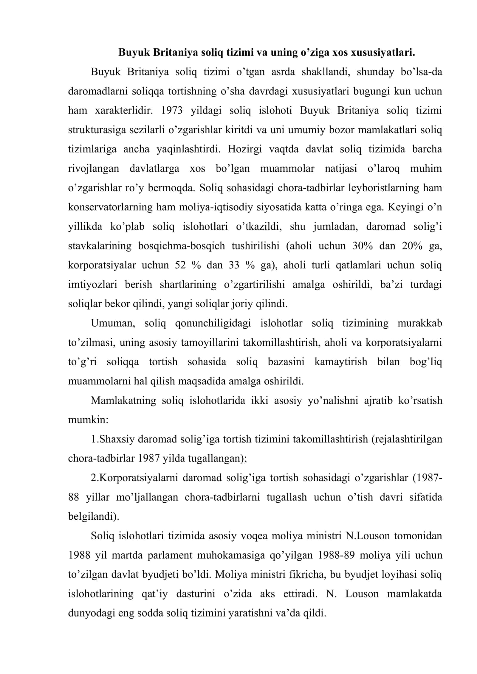 Buyuk Britaniya soliq tizimini tuzilishi 2