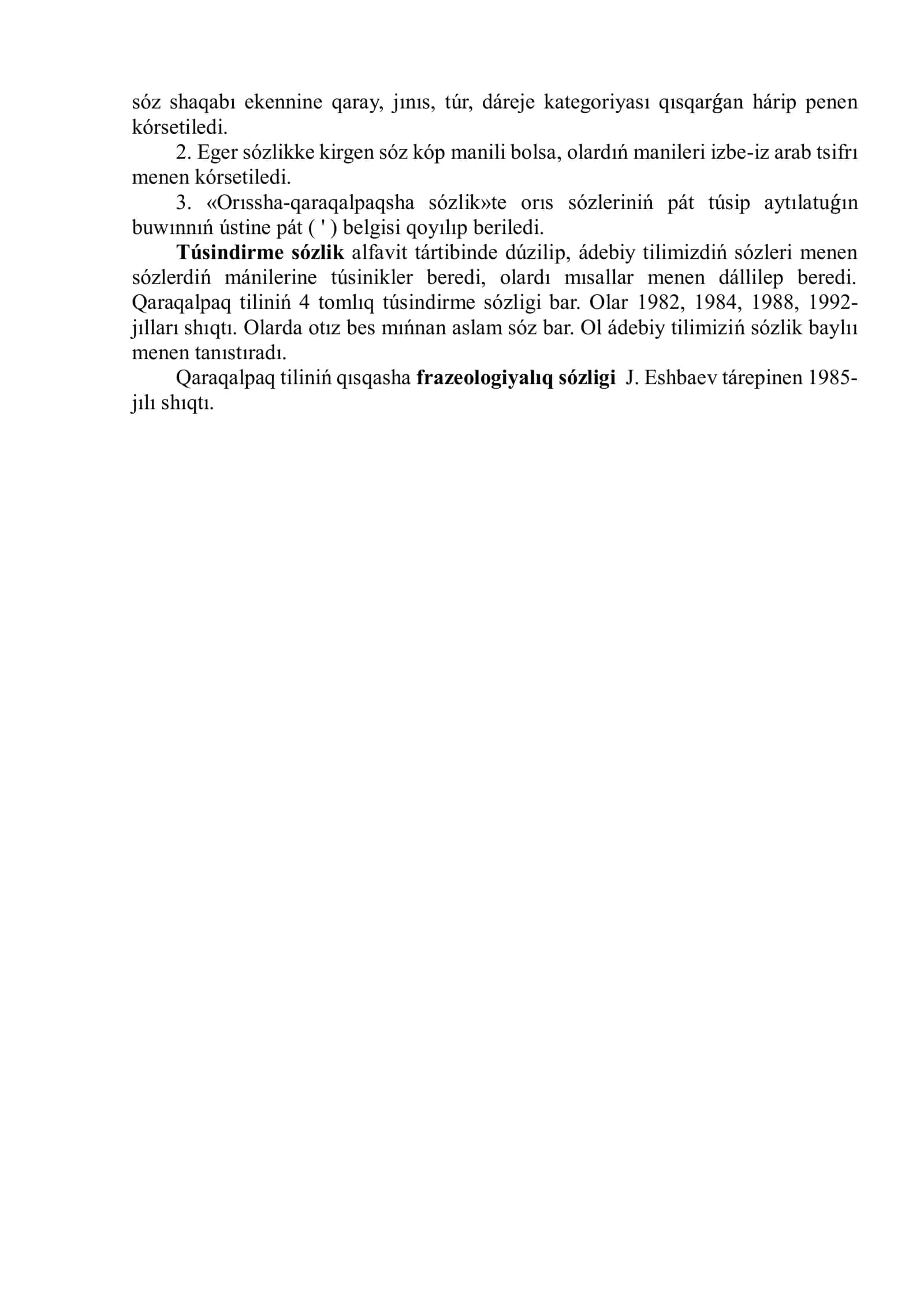Qaraqalpaq tilindegi sózlikler 2