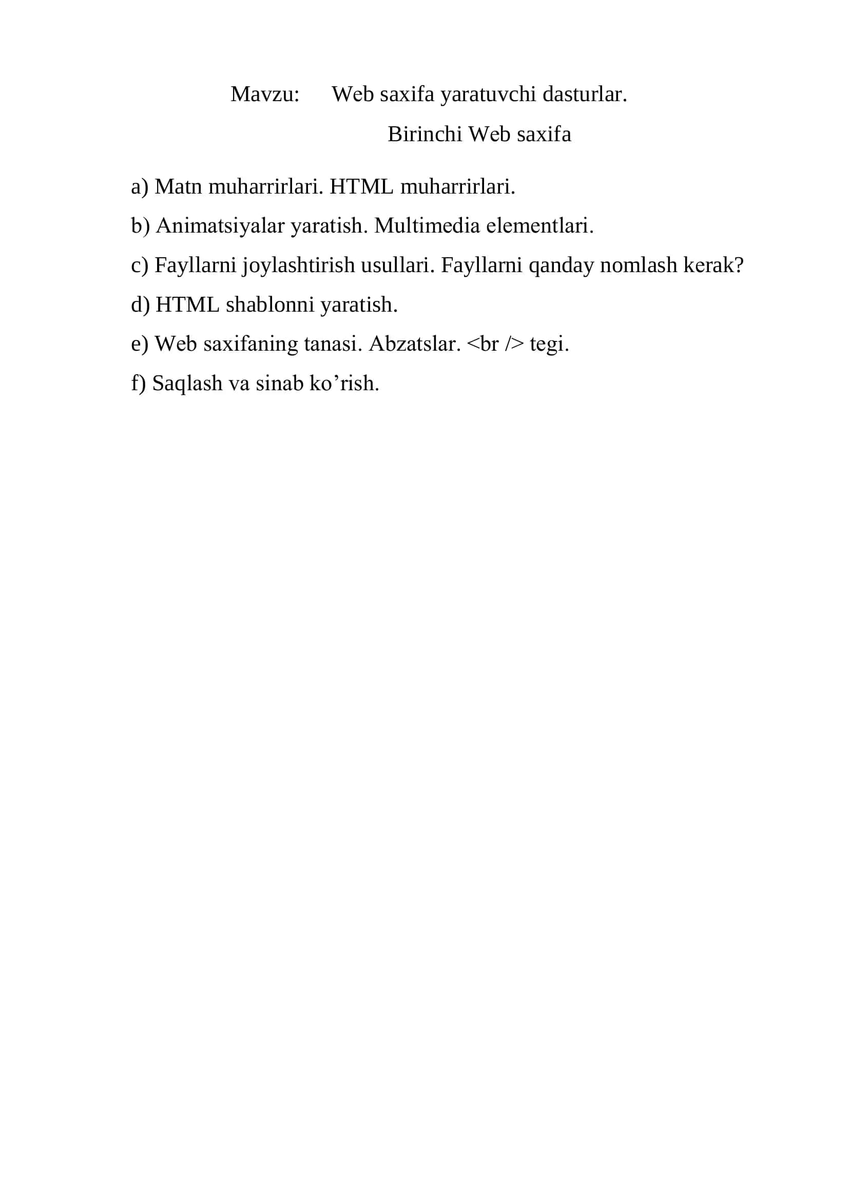 Web saxifa yaratuvchi dasturlar 2