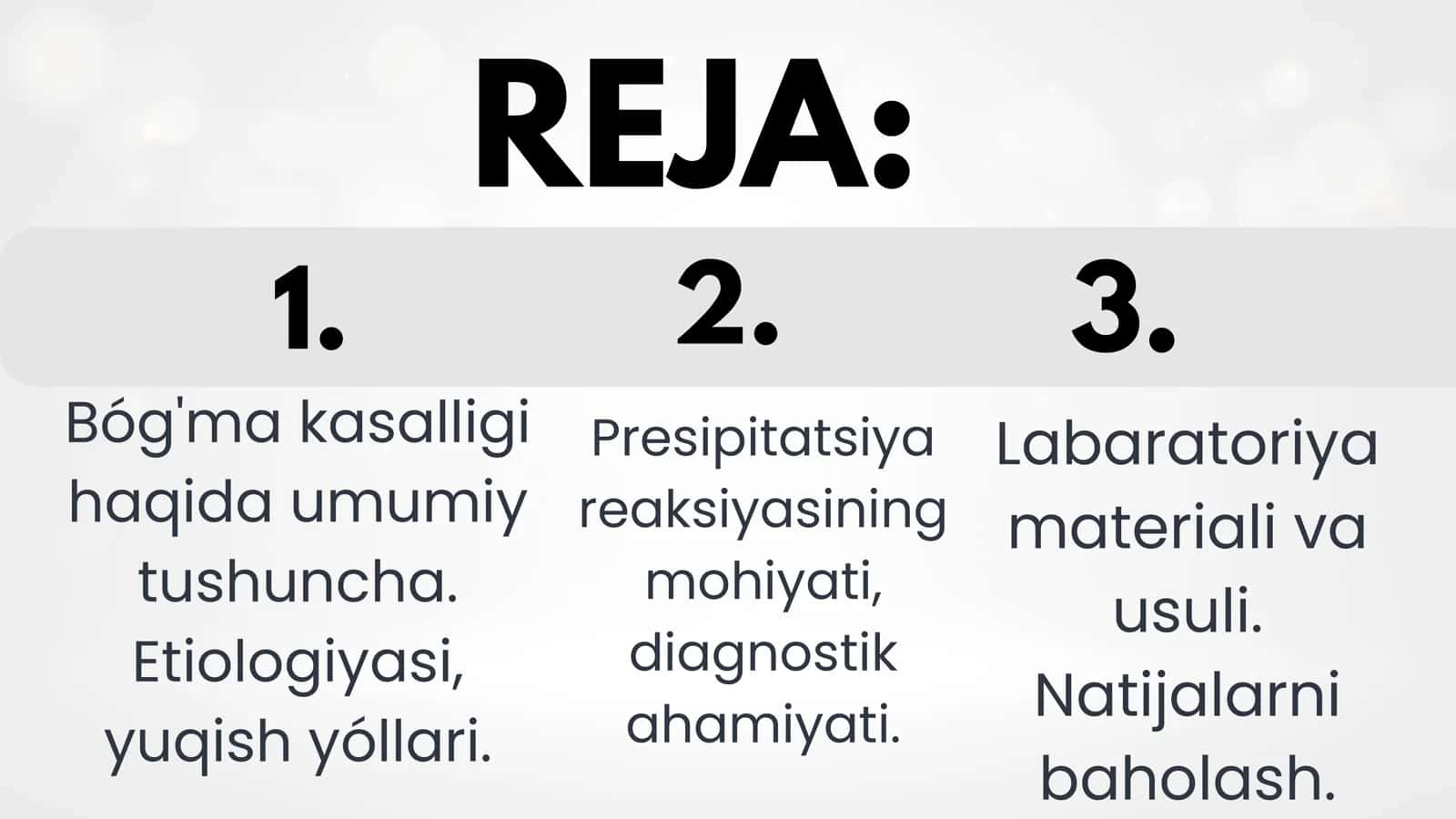 Boʻgʻma kasaligida prespitatsiya reaksiyasi qoʻyish texnikasi 2