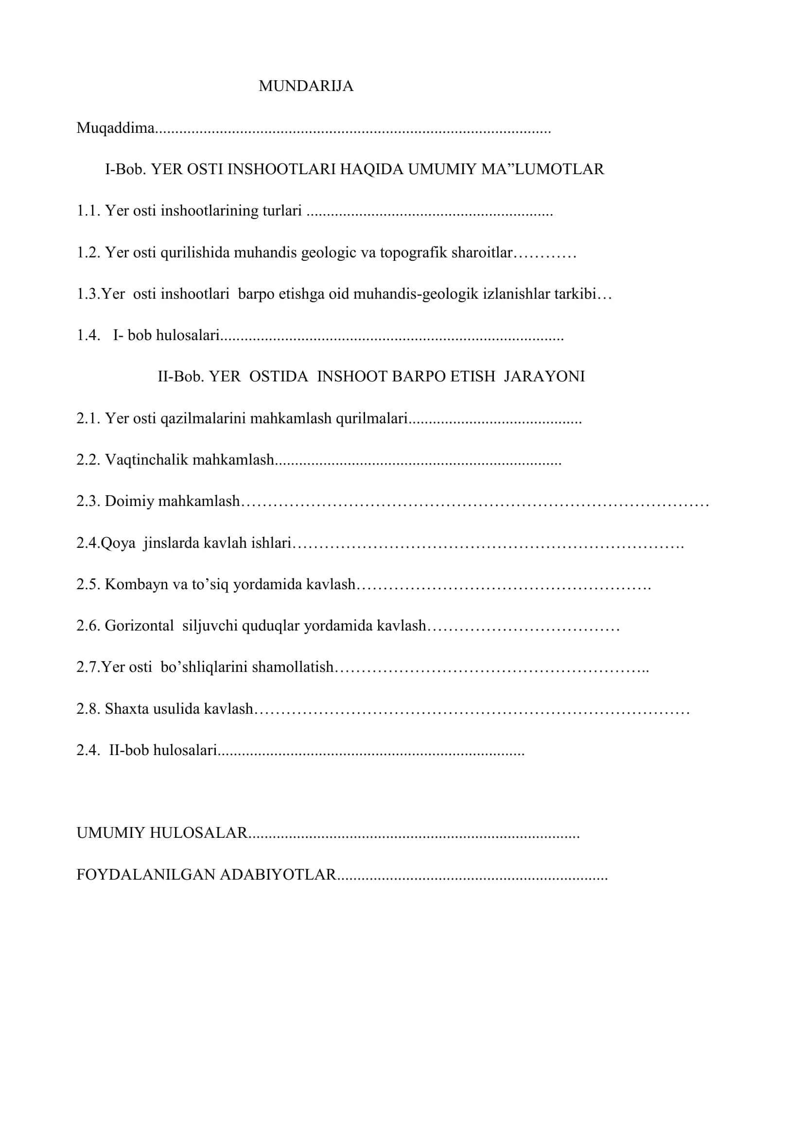 Geotexnika va yer osti inshootlari 2
