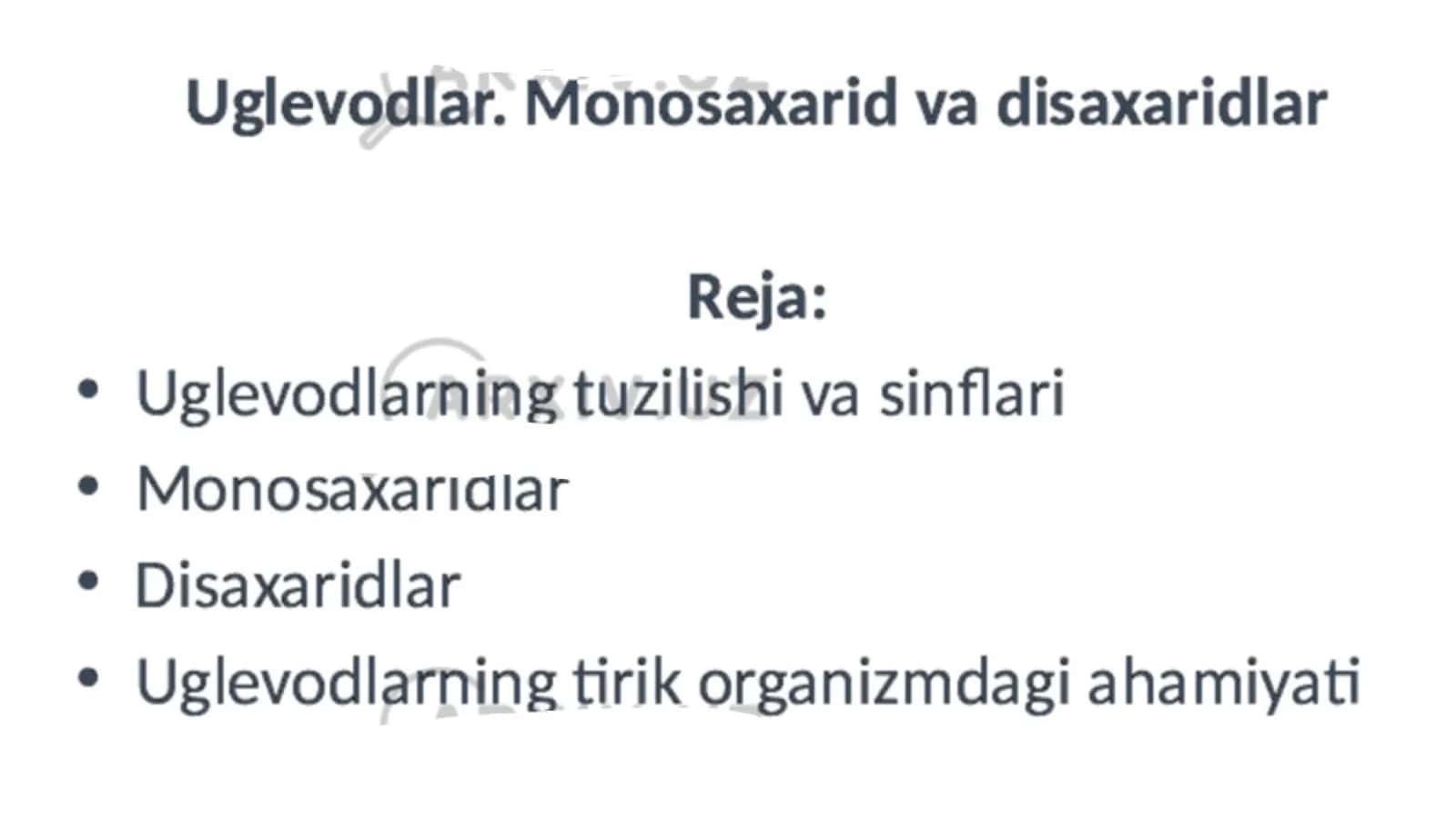 Karbonsuvlar. Monosaxaridlar tuzilishi va hossalari. Di, gomo- va geteropolisaxaridlar  tuzilishi va hossalari. 2