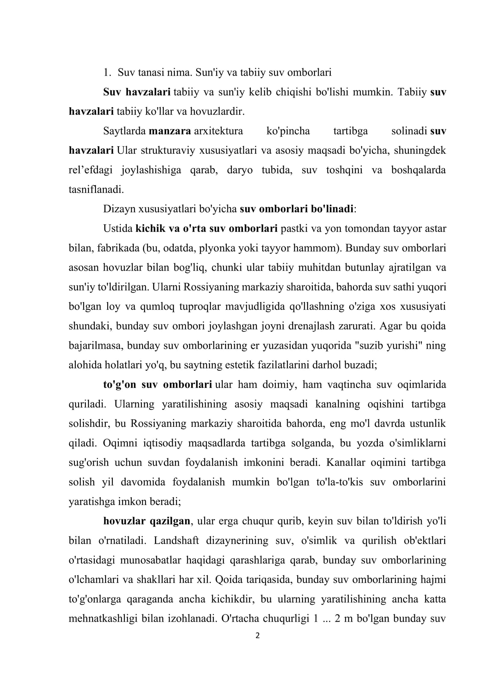 Oʻzbekiston respublikasi hududlaridagi suv omborlari va elektr majmualarining joylashuvi 2