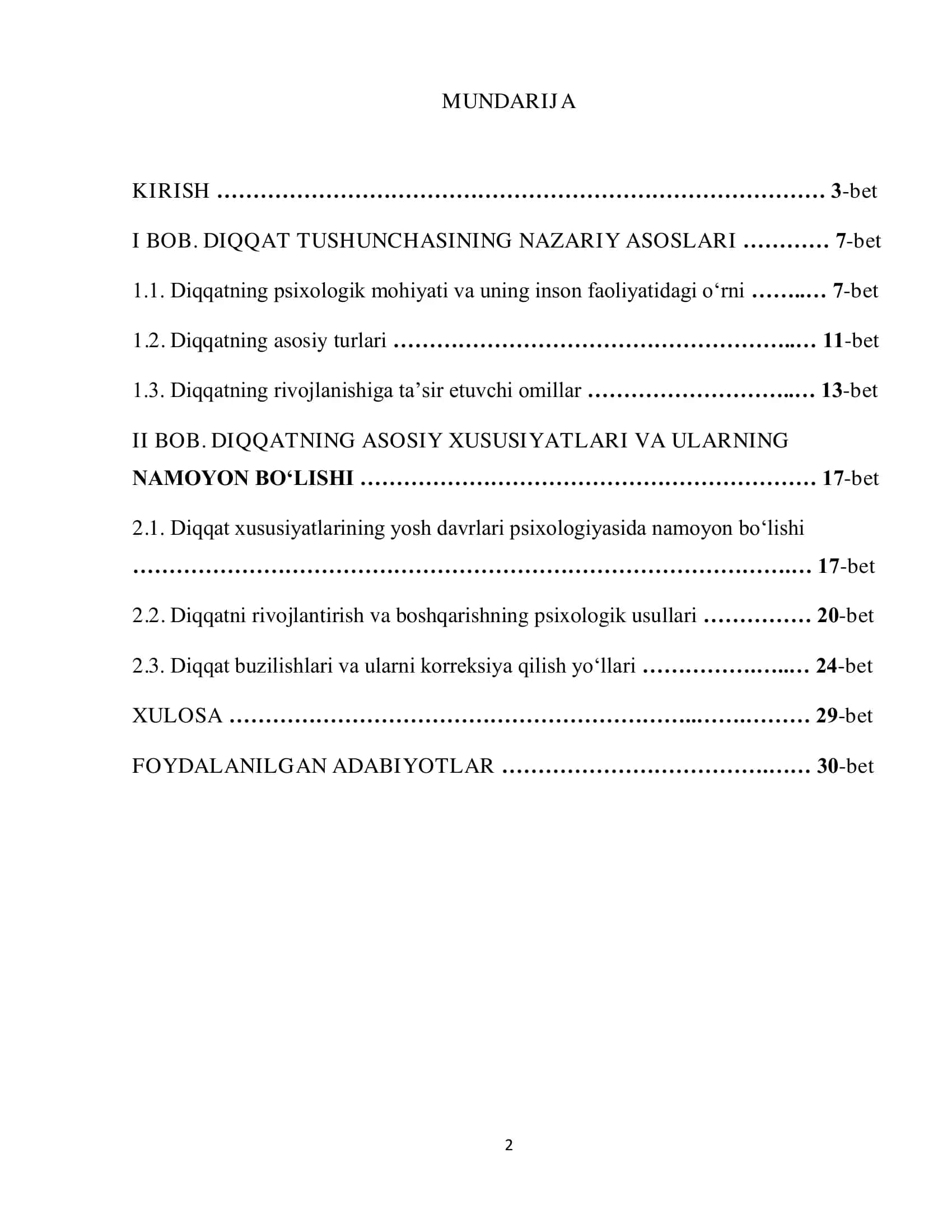 Diqqatning xususiyatlari 2