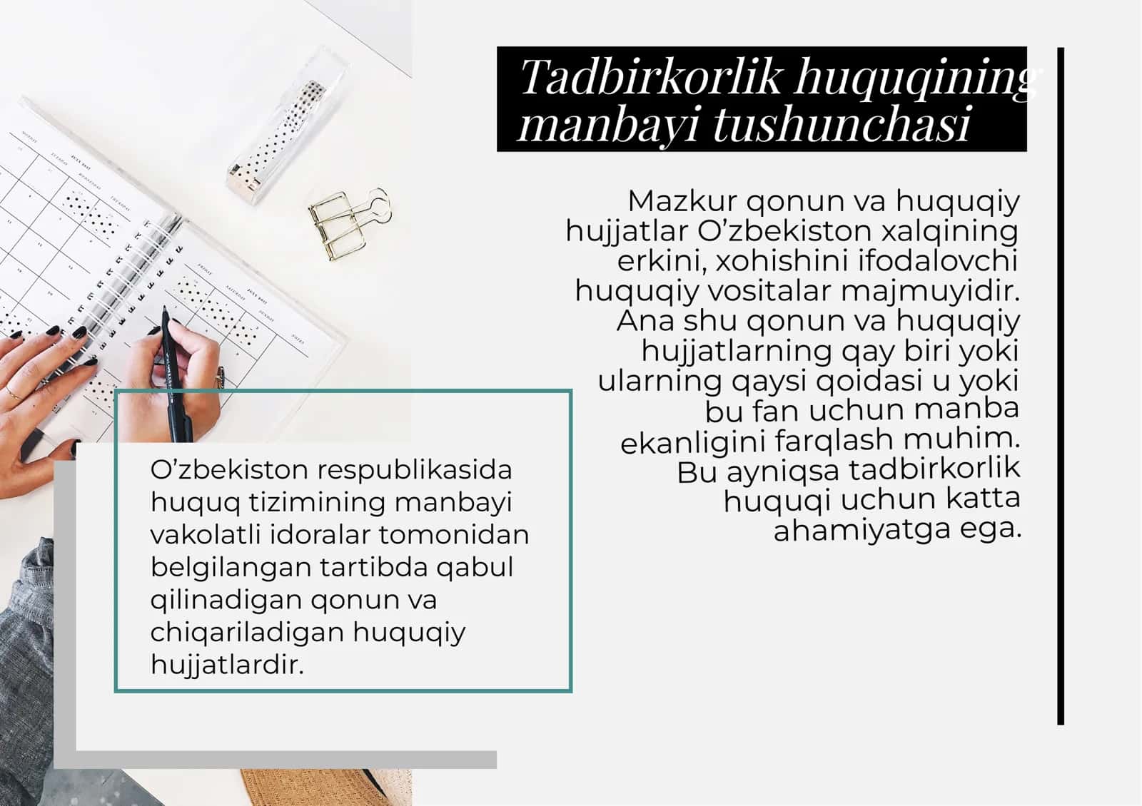 Tadbirkorlik huquqining manbalari 2