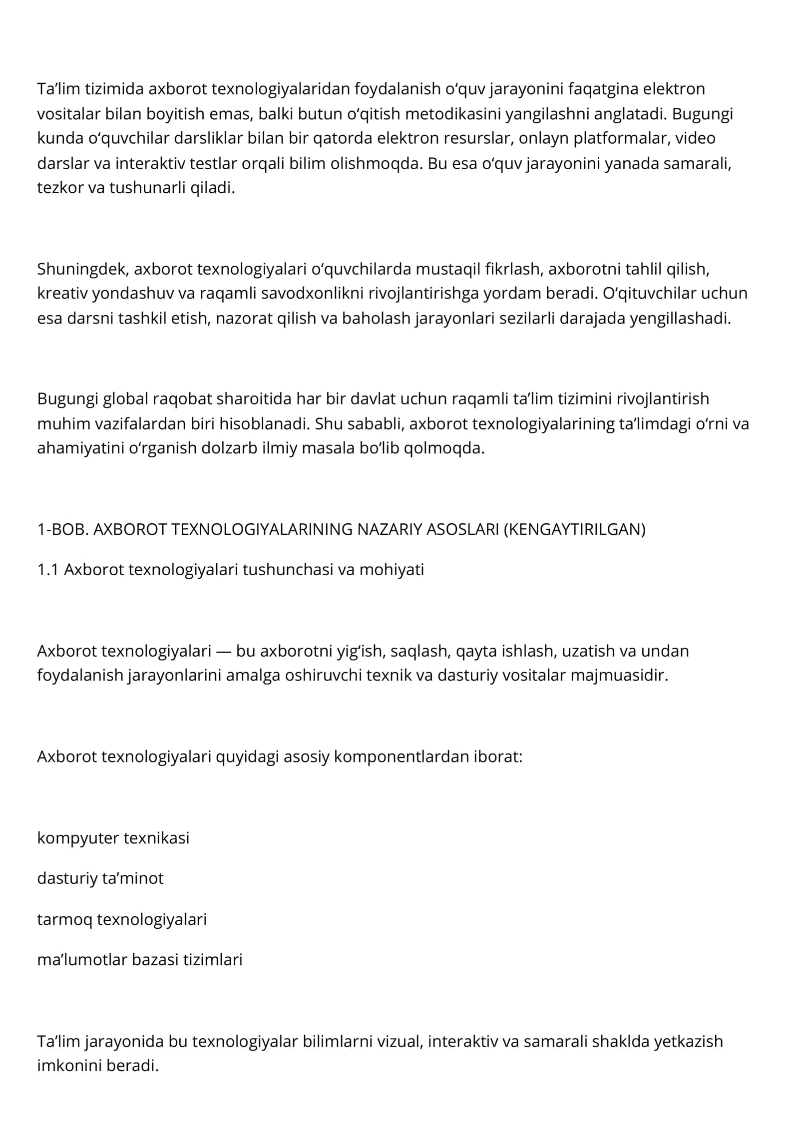 TA’LIMDA AXBOROT TEXNOLOGIYALARIDAN FOYDALANISH 2