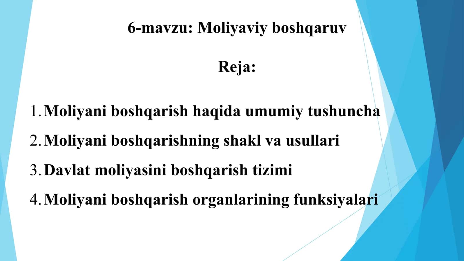 Moliyaviy boshqaruv 2