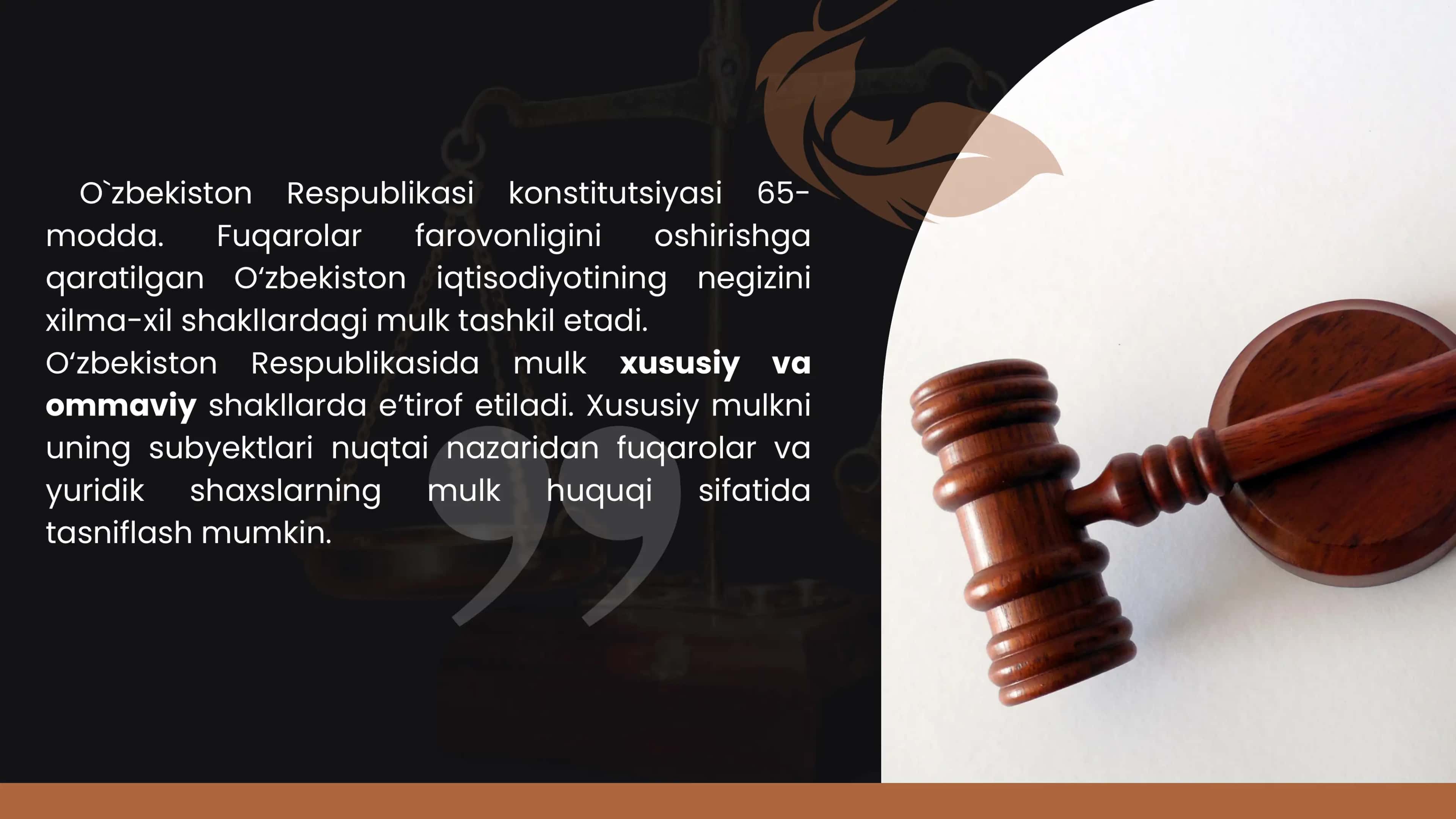 XUSUSIY MULK. OMMAVIY MULK 2