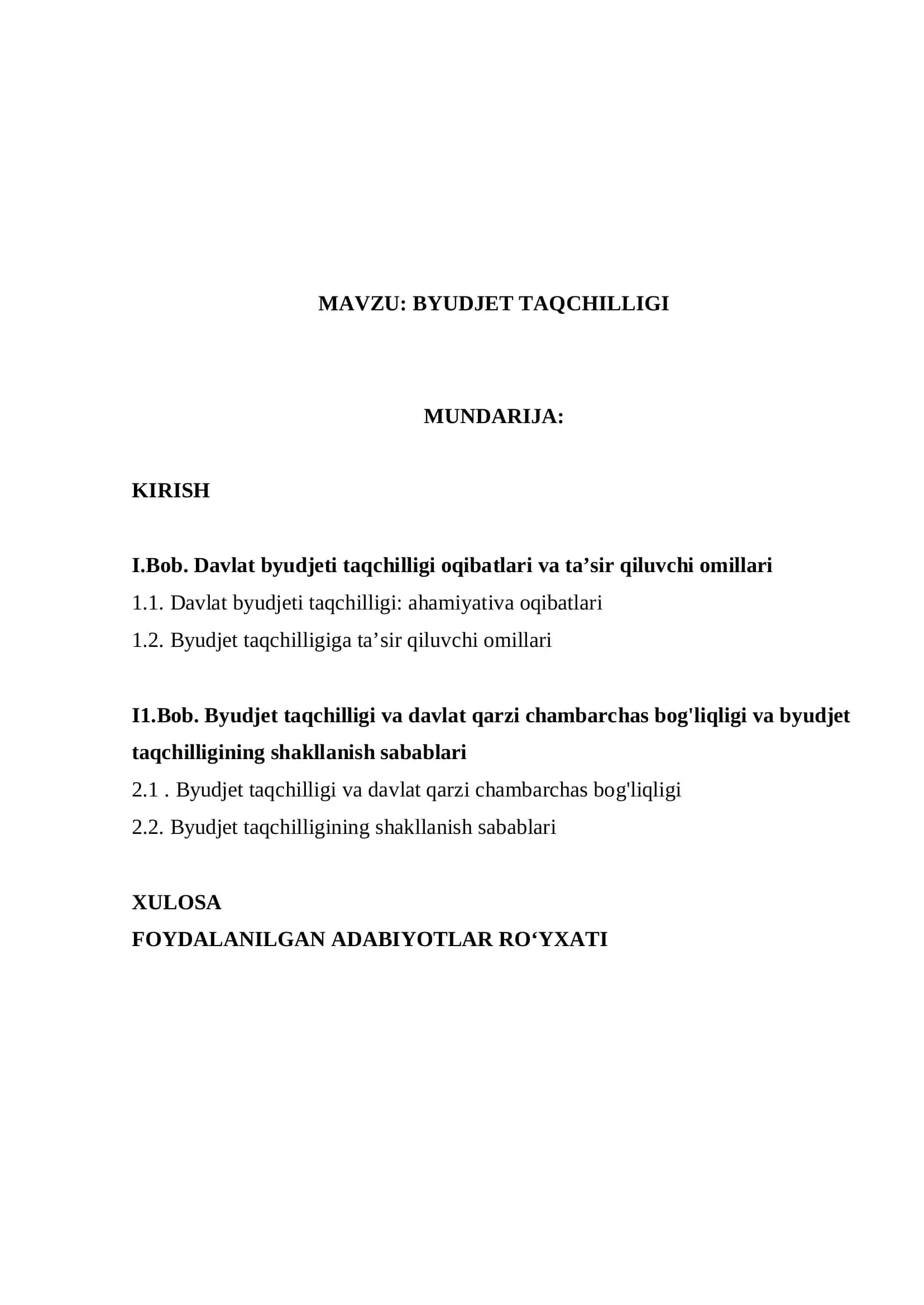 Byudjet taqchilligi 2