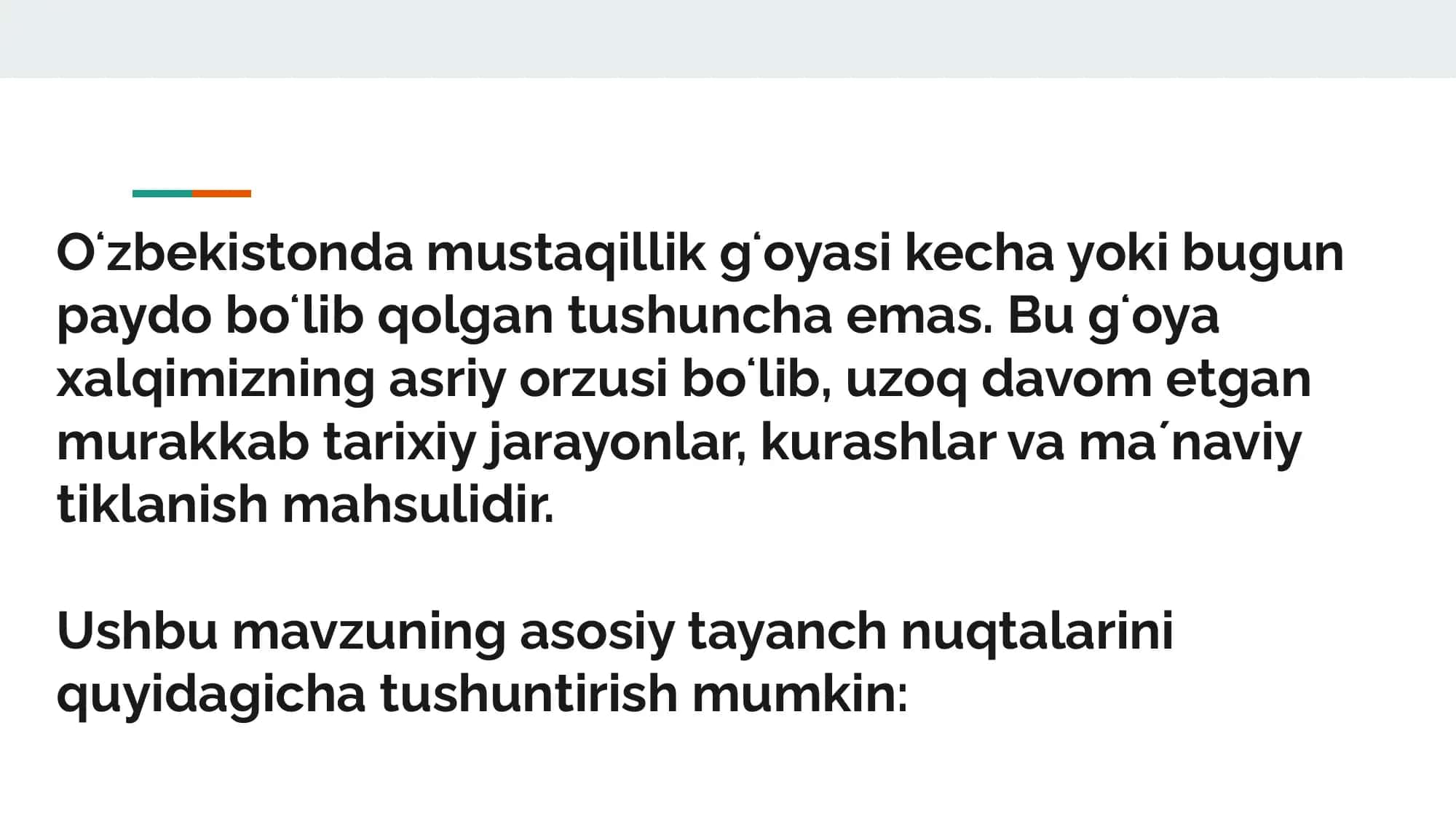 Oʻzbekistonda mustaqillik gʻoyalarining tarixiy asoslari 2