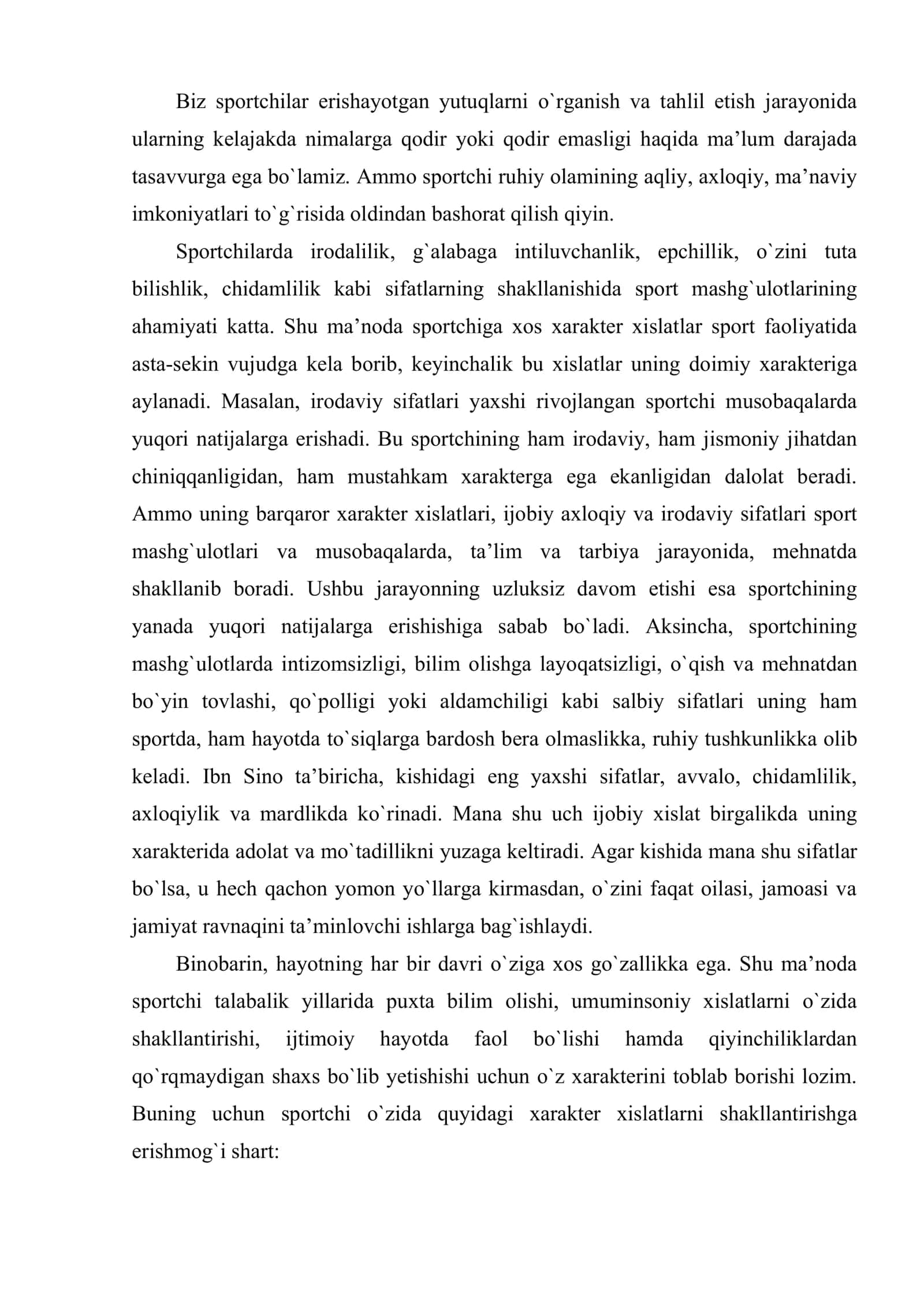 Sportchilarning individual – psixologik xususiyatlarini o`rganish 2