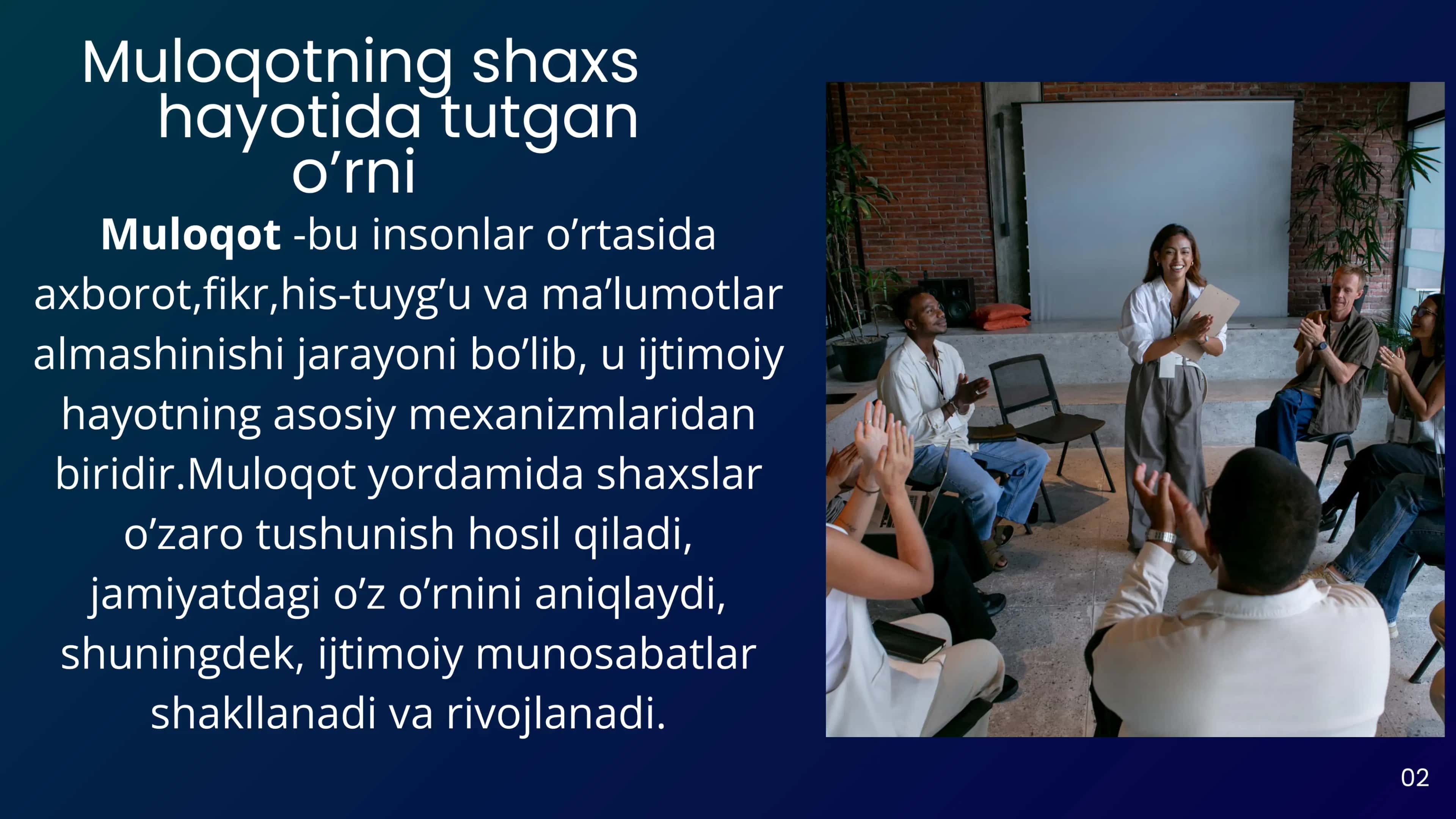 Muloqotning shaxs hayotida tutgan o'rni 2