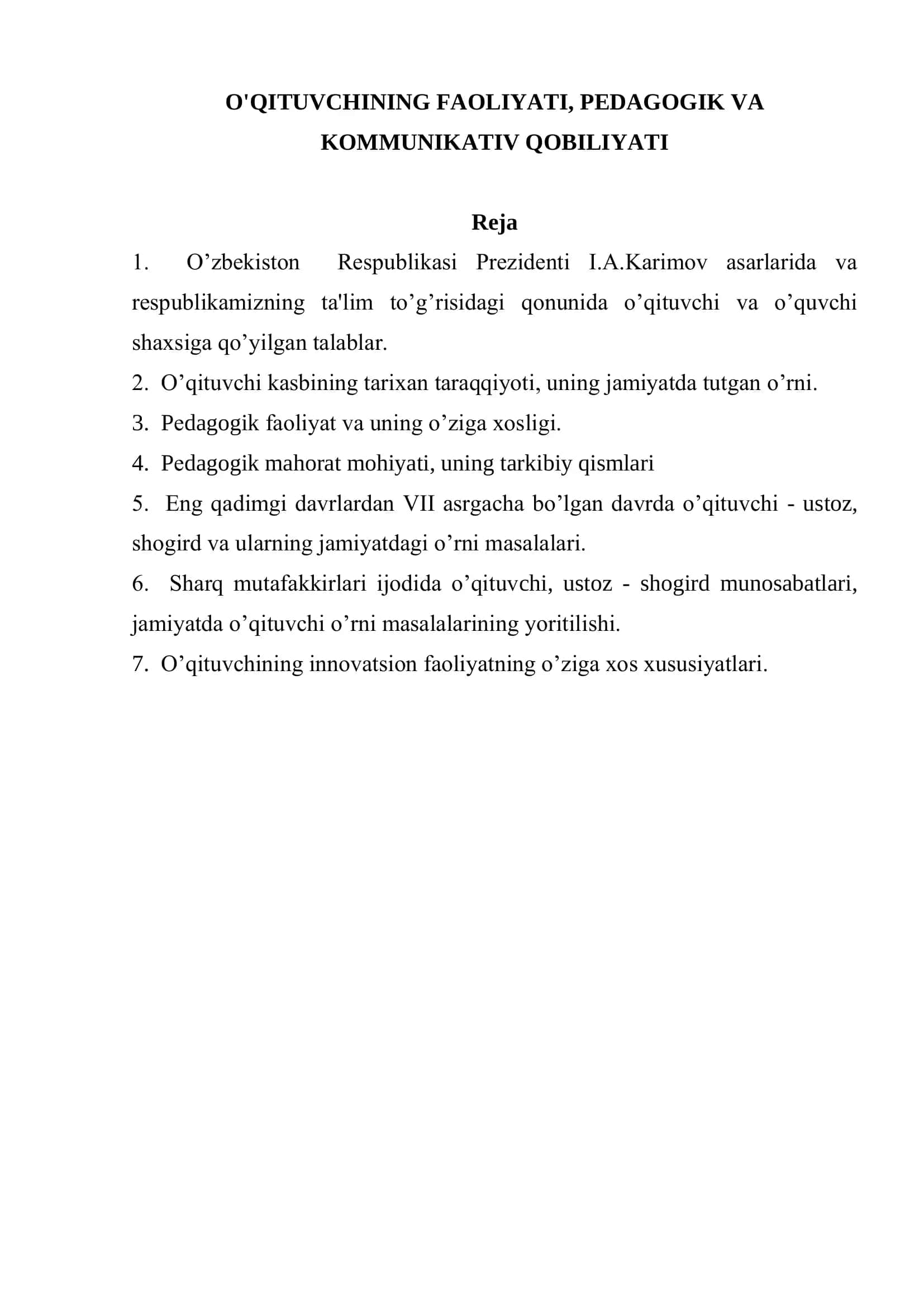 NOSIROVA XURSHIDANING PEDAGOGIKA FANIDAN TAYYORLAGAN NAVOIY-2014 2