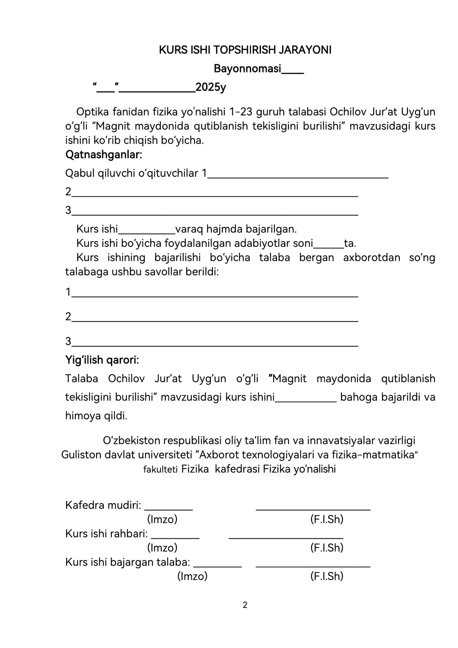 MAGNIT MAYDONIDA QUTIBLANISH TEKISLIGINI BURILISHI 2