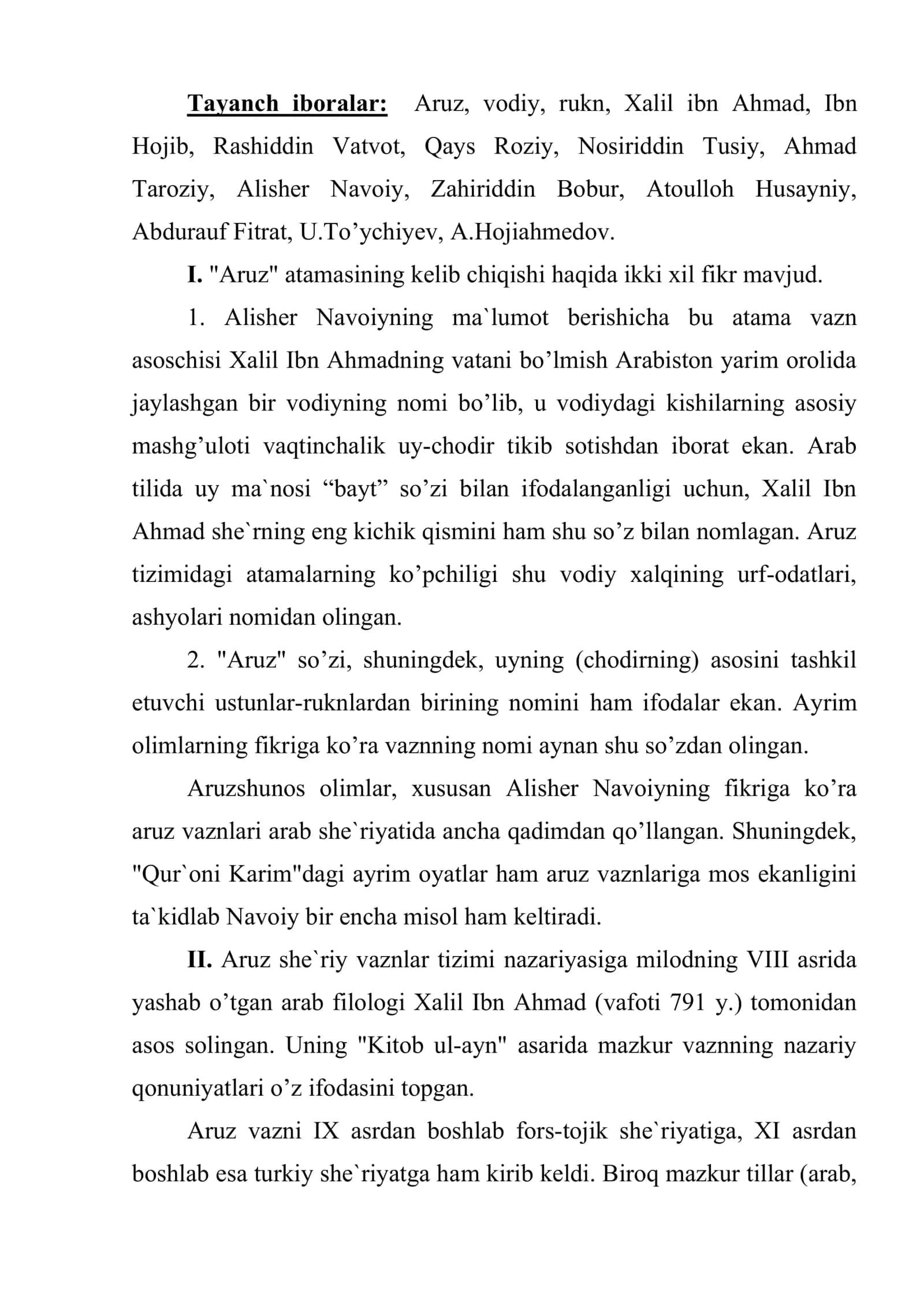 "ARUZ" VA ARUZSHUNOSLIK TARIXI. ARAB ALIFBOSI, ABJAD 2