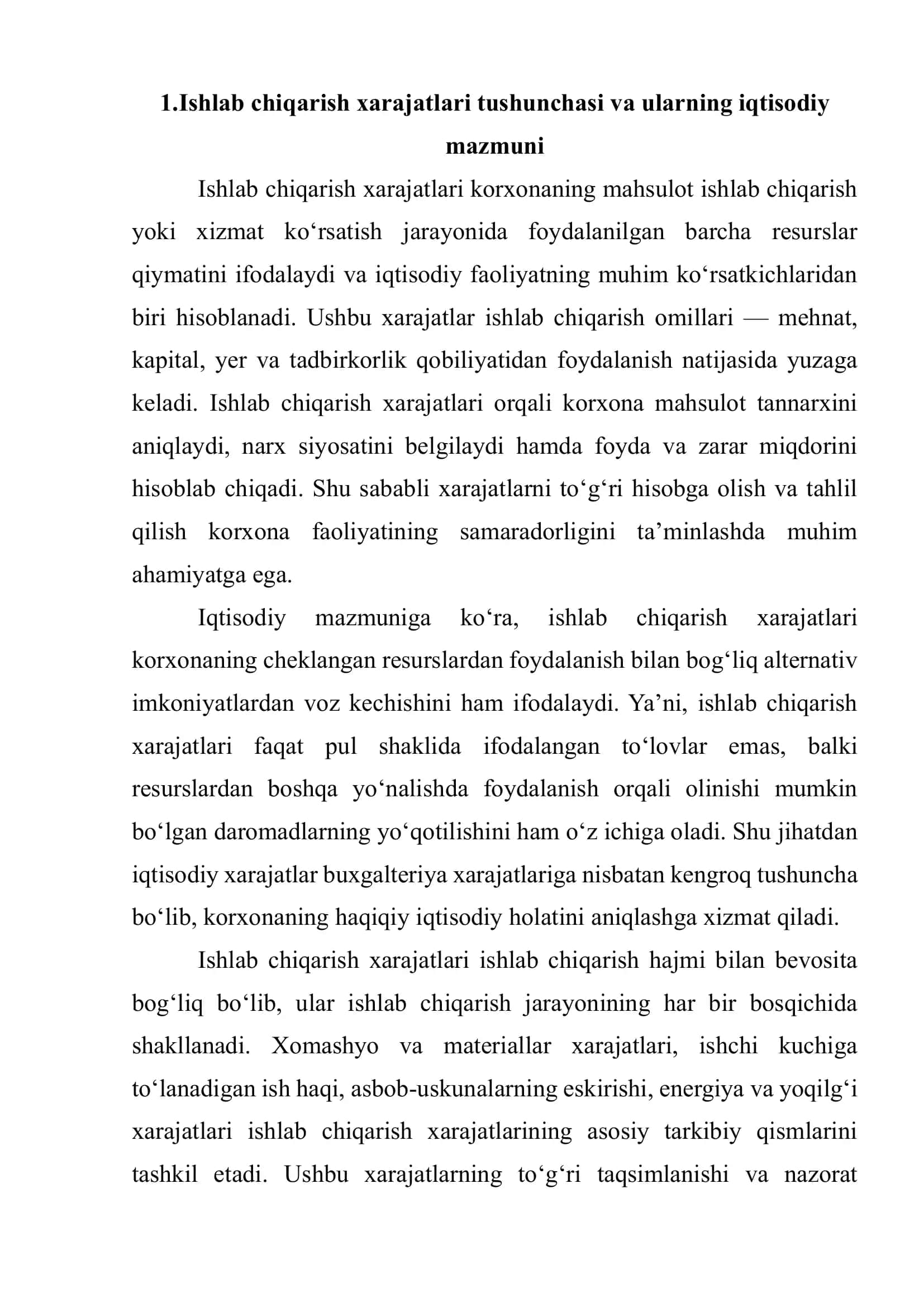 Qisqa va uzoq muddatli ishlab chiqarish xarajatlari 2