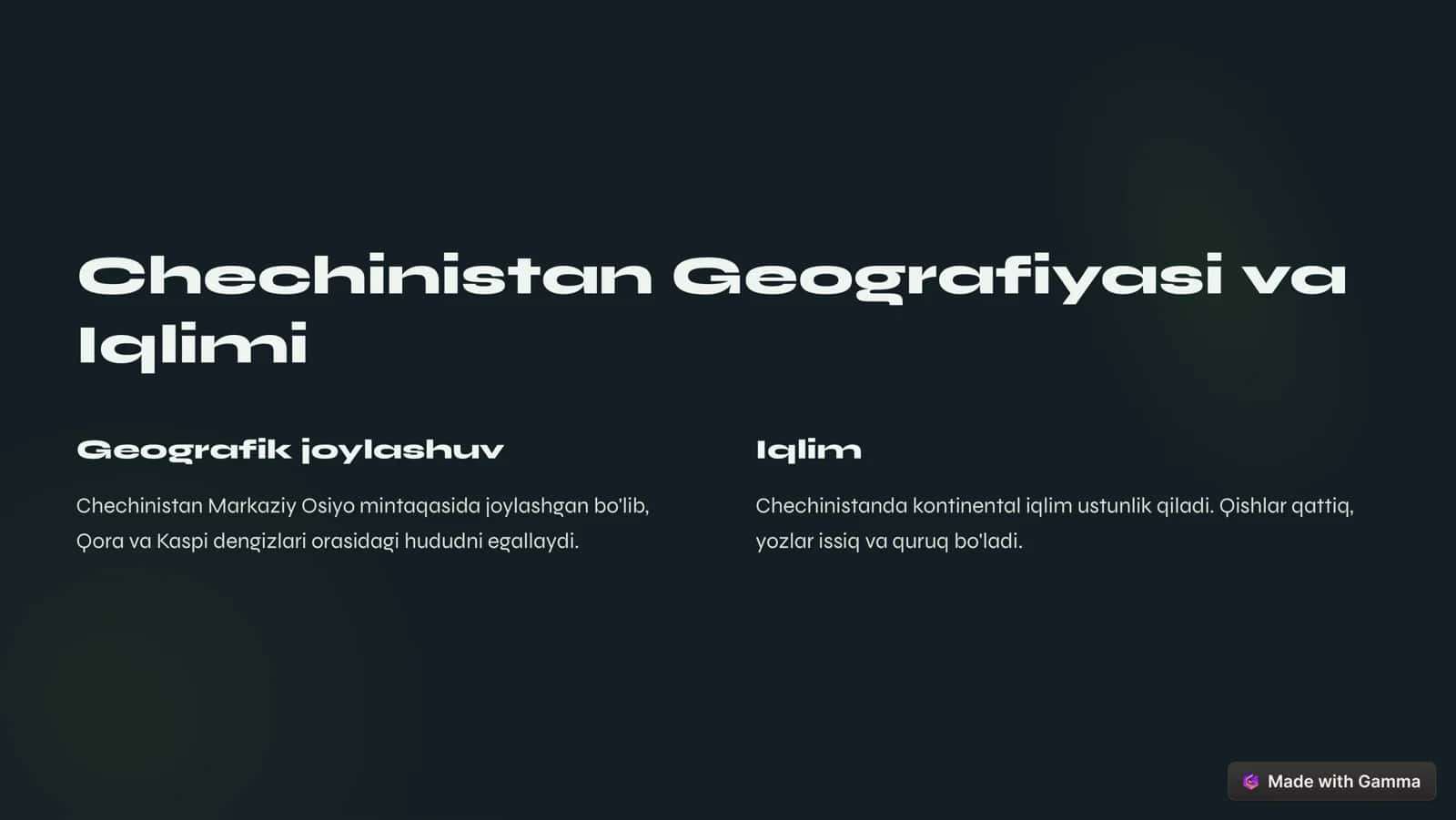 Chechinistan Iqtisodiyoti 2