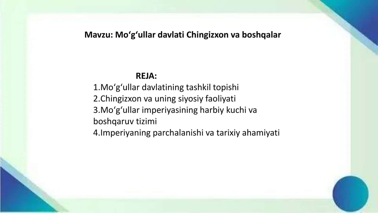 Moʻgʻullar davlati Chingizxon va boshqalar 2