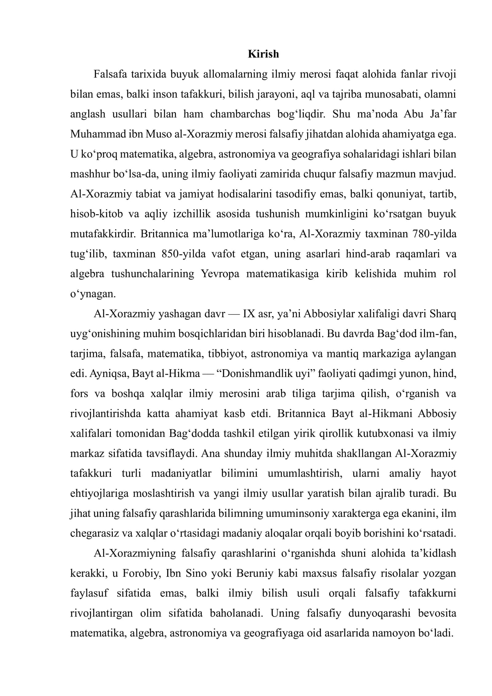 AL-XORAZMIYNING FALSAFIY QARASHLARI 2