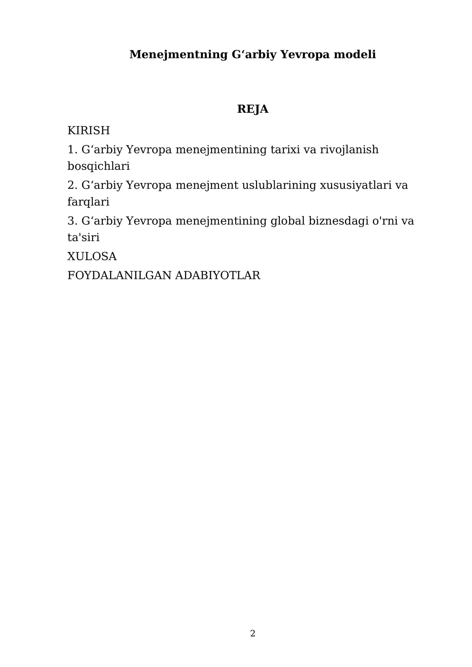 Menejmentning Gʻarbiy Yevropa modeli 2