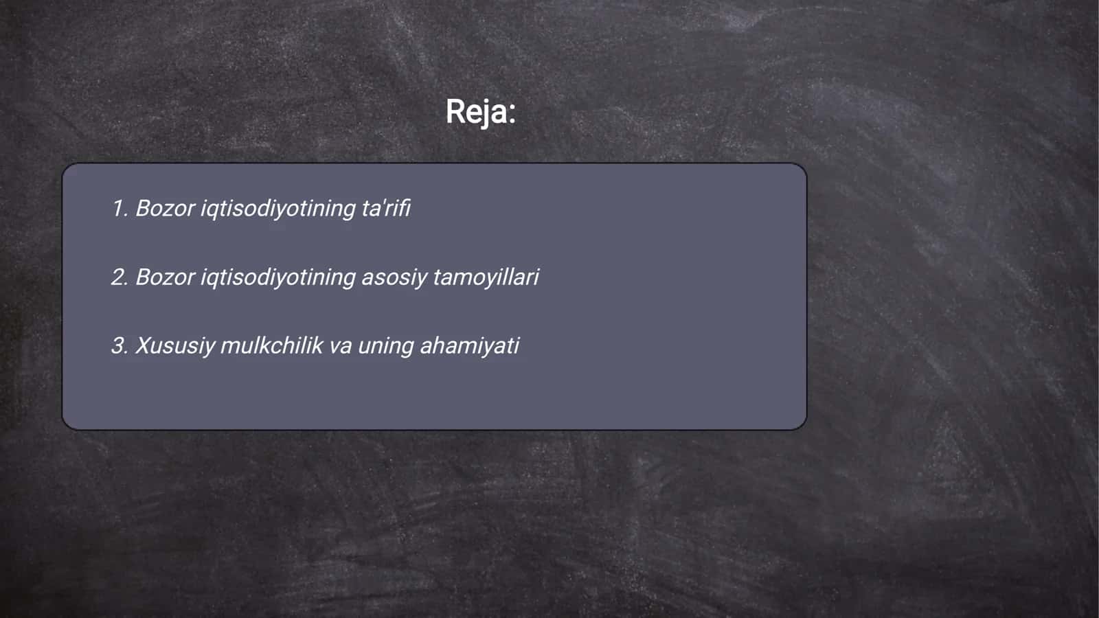 Bozor iqtisodiyotining mazmuni va amal qilishi Mengtoshov Sohib 2