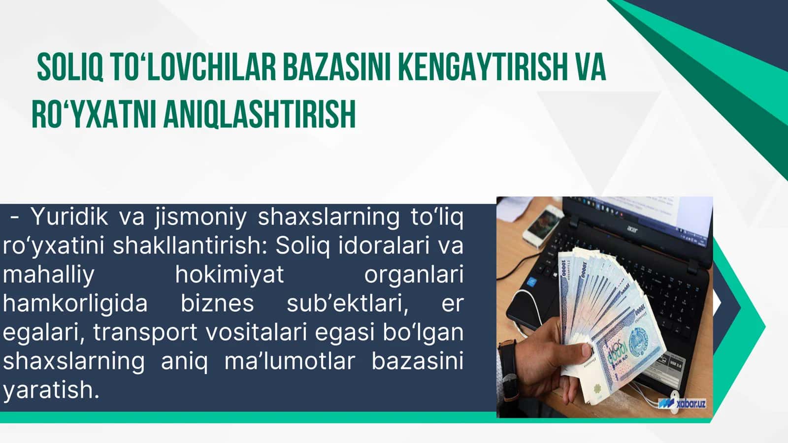 Mahalliy soliq tushumlarini Bazasini oshirish to’g’risida takliflar ishlab chiqish 2