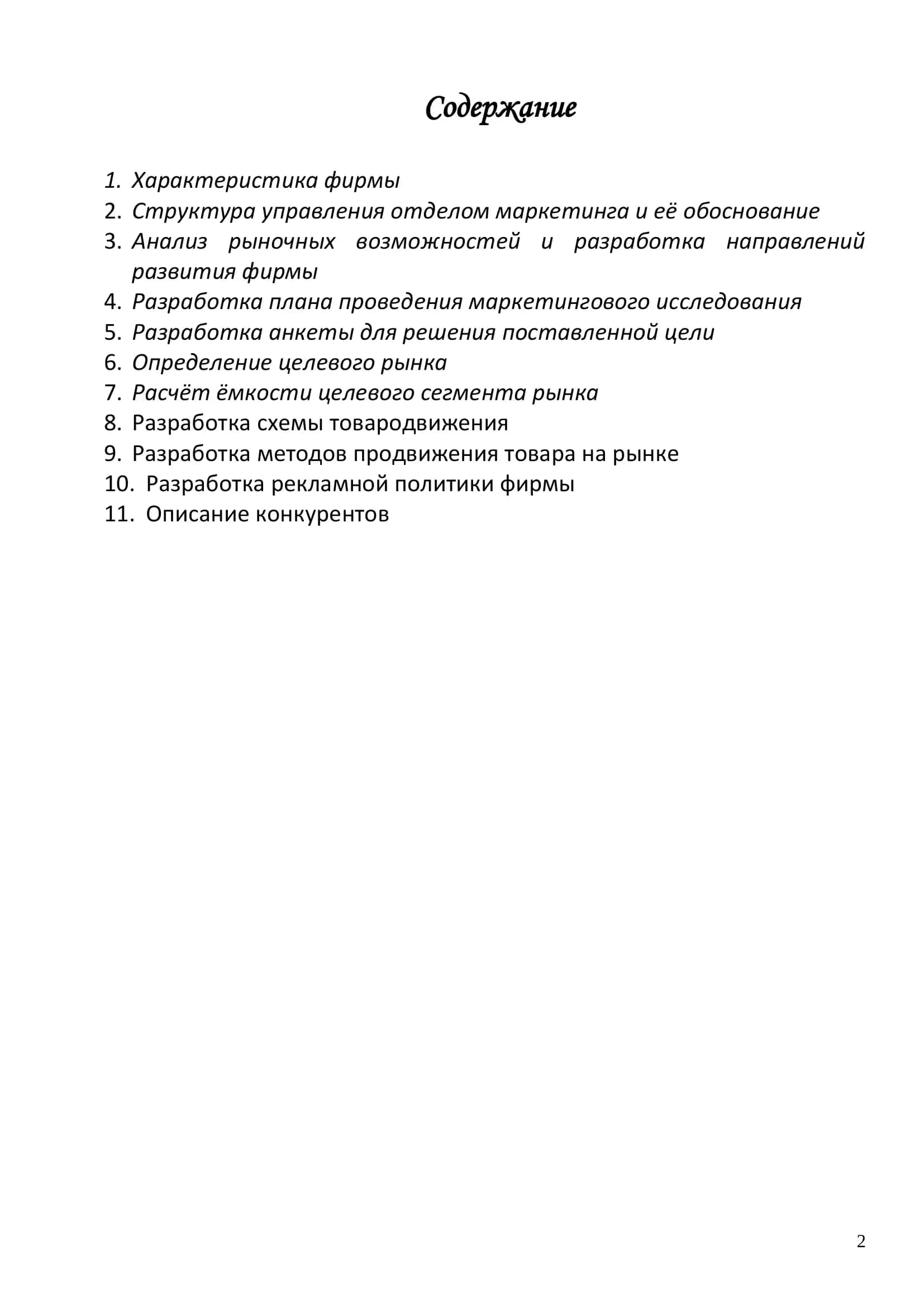 Маркетинговой программа 2