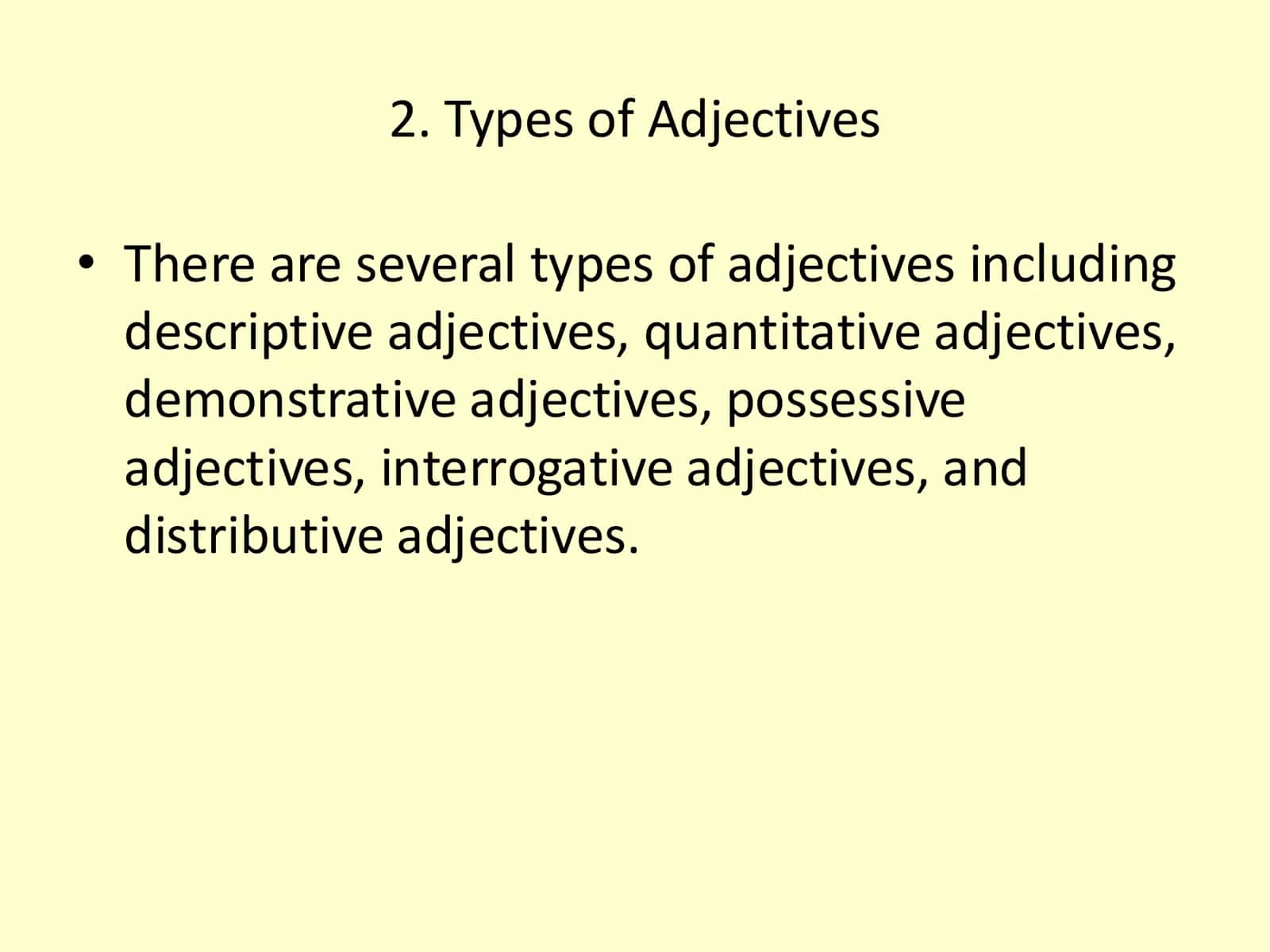 Adjectives Types 2