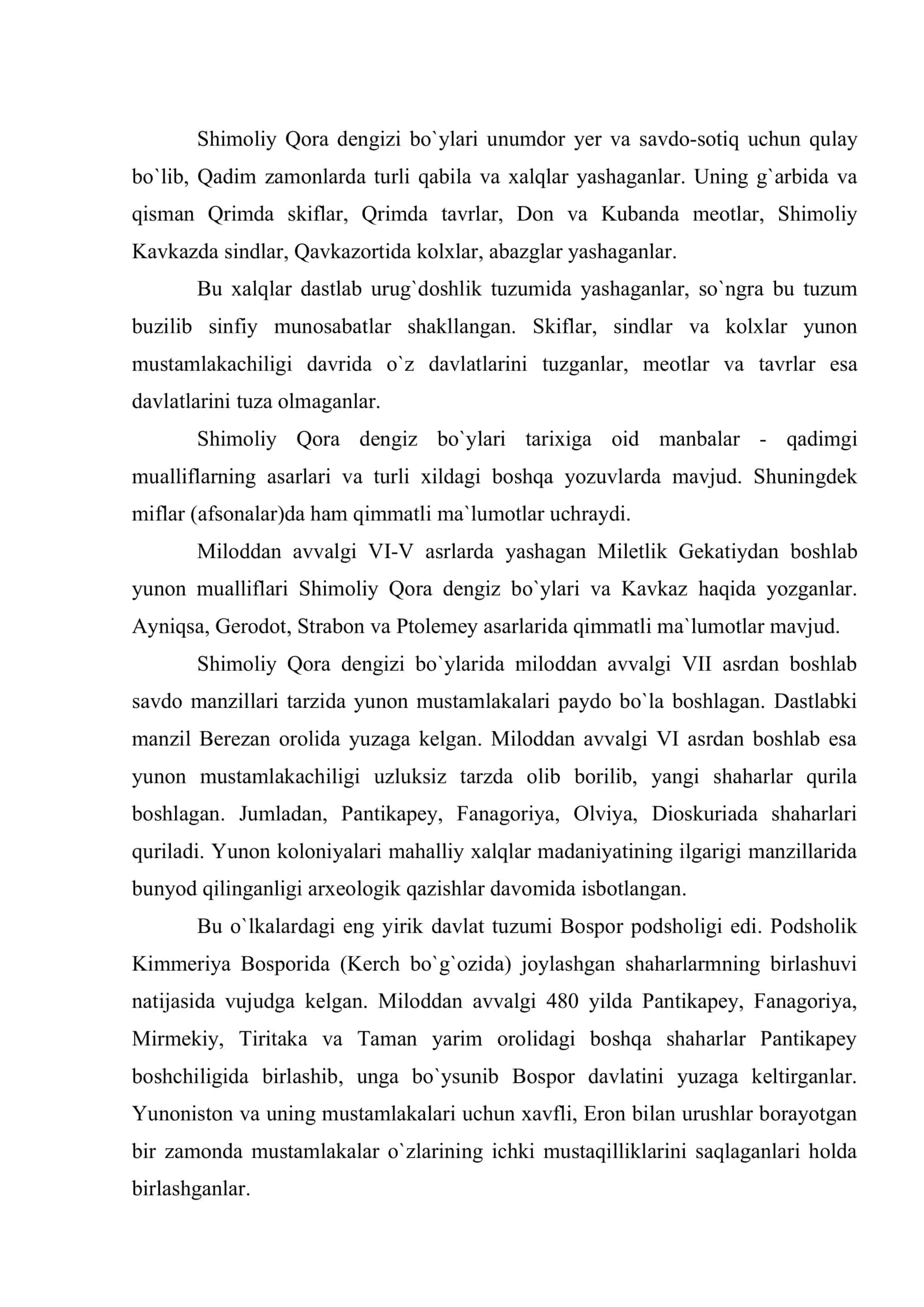 Shimoliy Qora dengiz bo`ylaridagi Yunon shahar-davlatlari 2