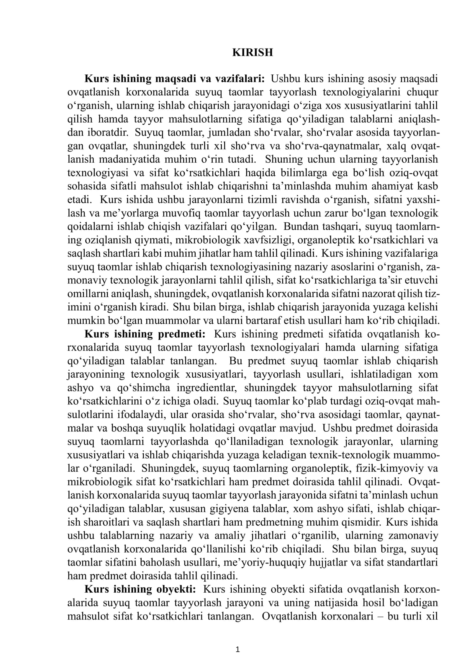 BOB. Suyuq taomlarning sifatiga qo‘yiladigan talablar 2