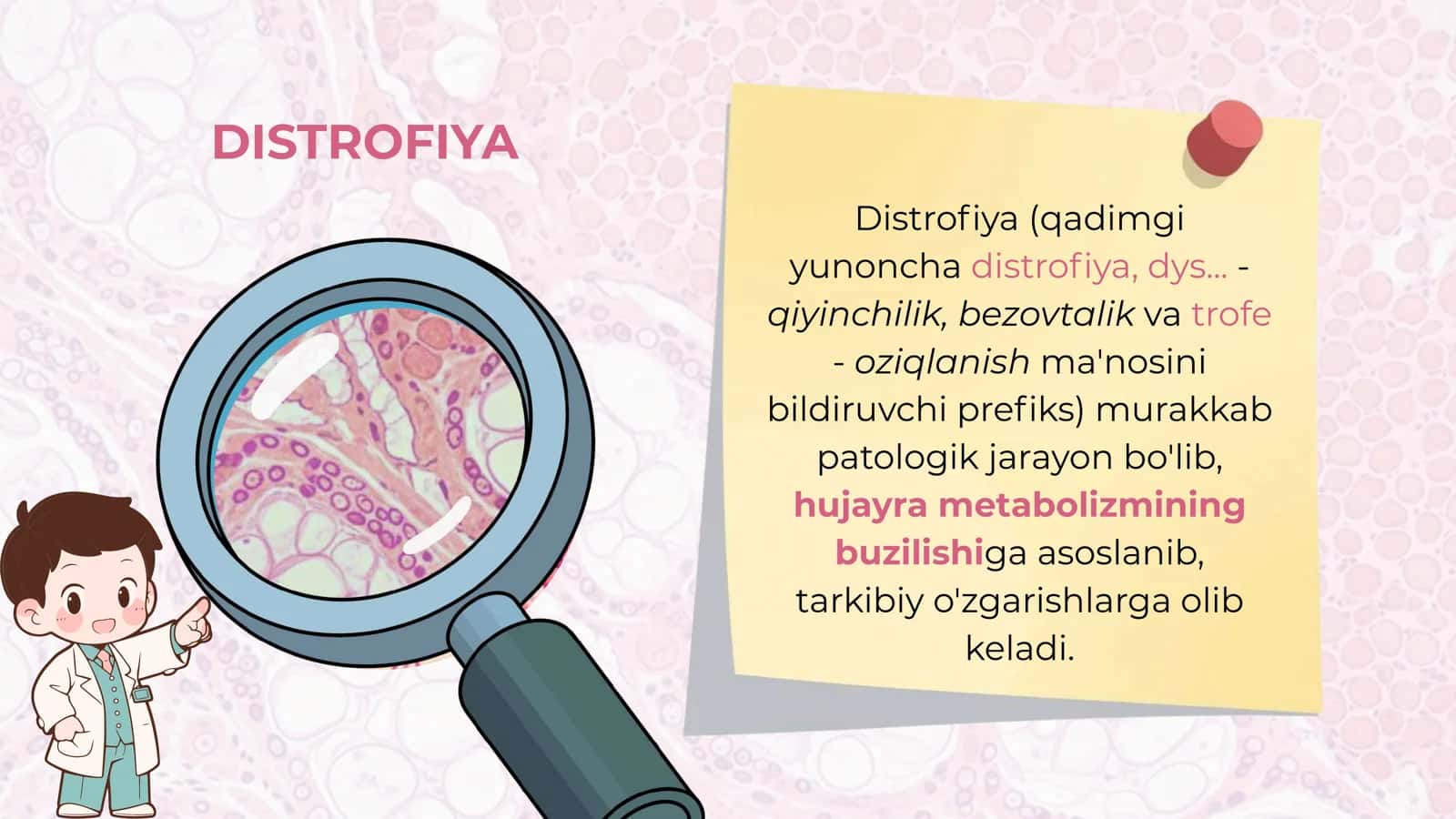 Distrofiyalar, turlari, sabablari, rivojlanish mexanizmlari, oqsil, yog', uglevod almashinuvini buzulishlari morfologiyasi 2