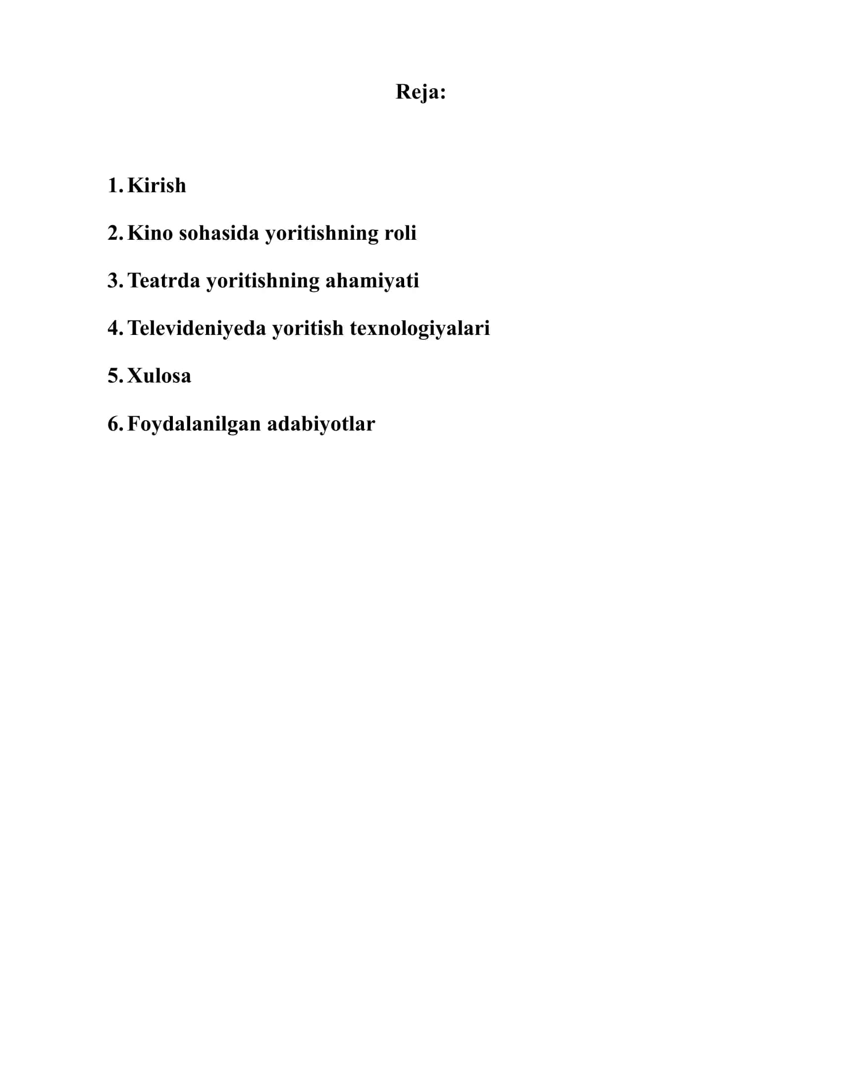 Mavzu: Kino, teatr va televidenieda yoritishning roli 2
