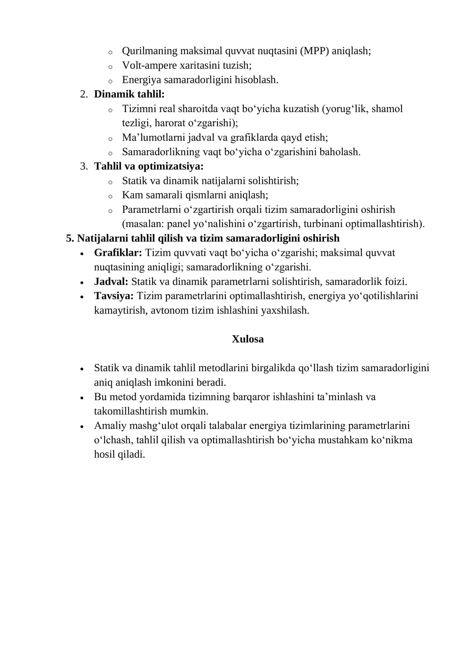 Amaliy mashg‘ulot Statik va dinamik tahlil metodlarini 2