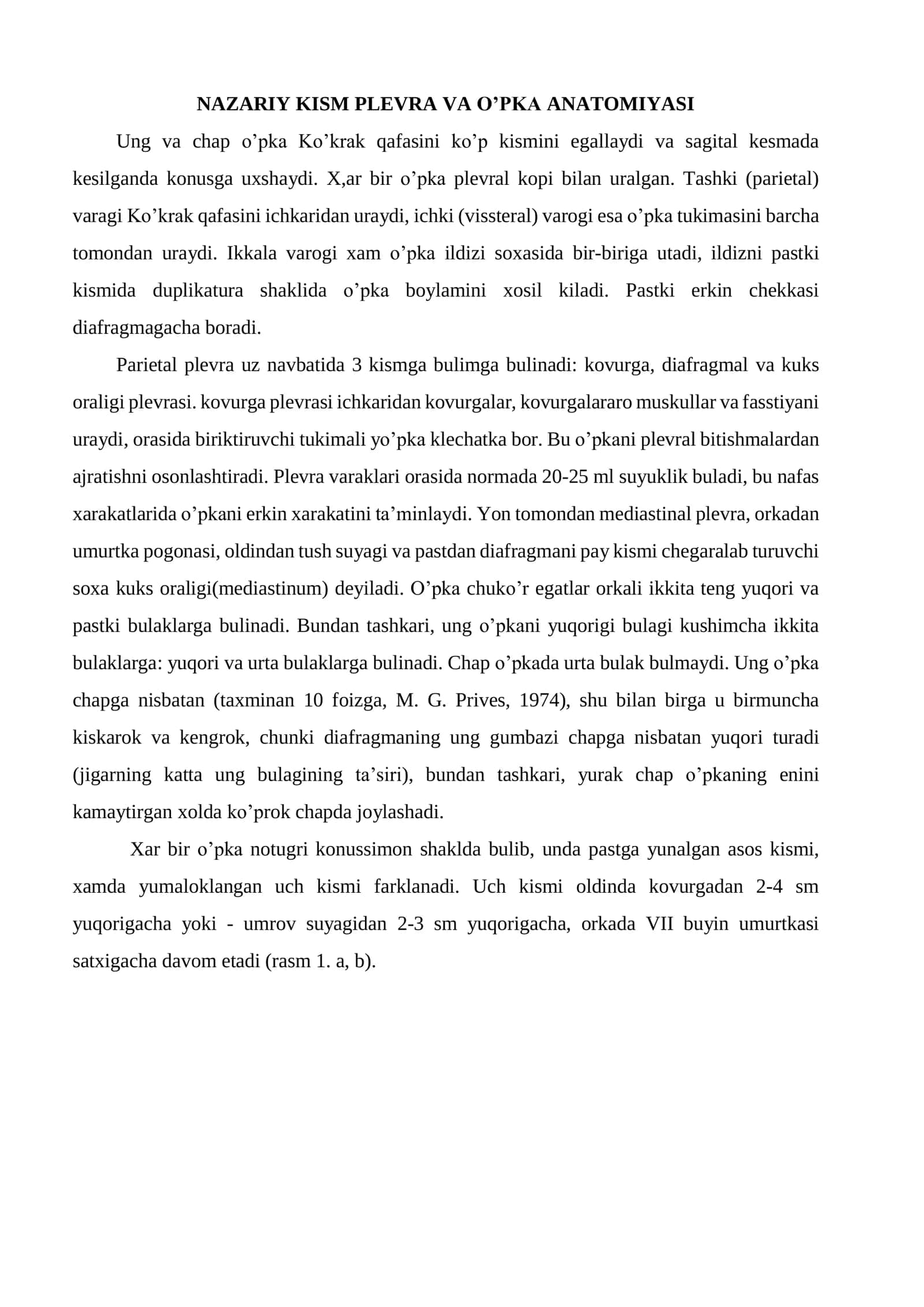 Ko’krak qafasi organlarining ochiq va yopiq jaroxatlanishi 2