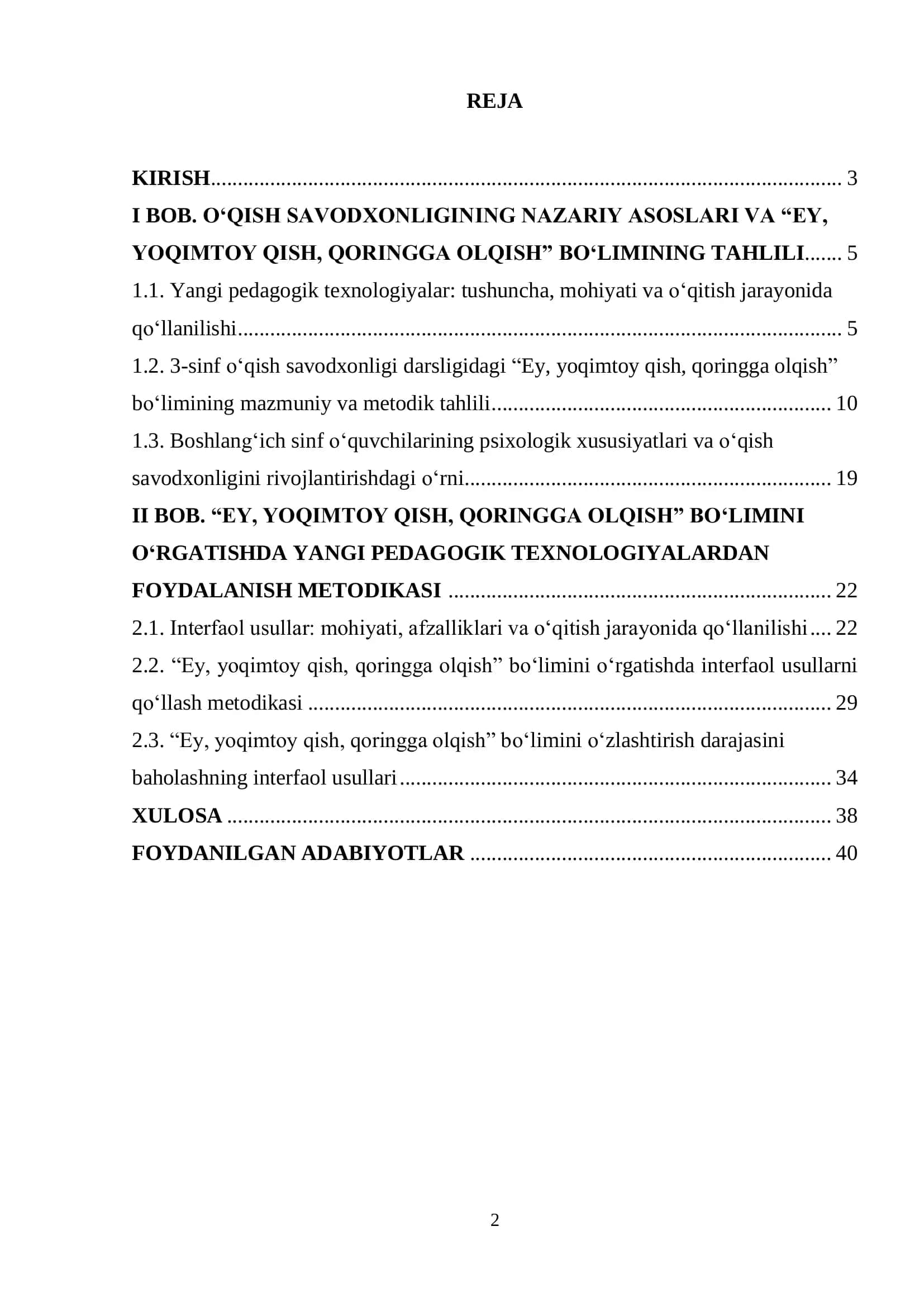 "Ona tili oʻqish savodxonligi va uni oʻqitish metodikasi" 2