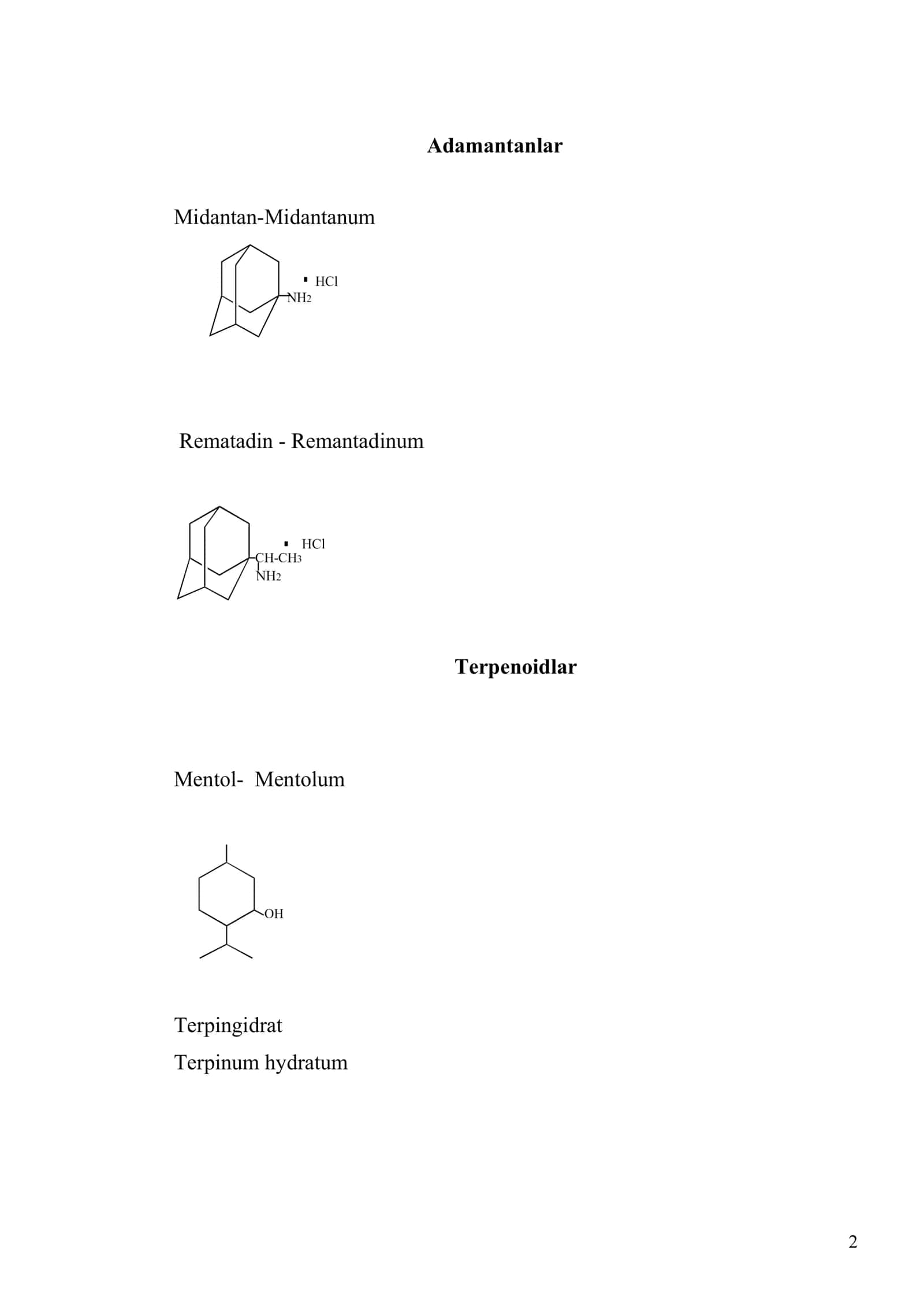 Terpenoidlar va adamantanlar guruhiga kirgan dori moddalar tahlili 2