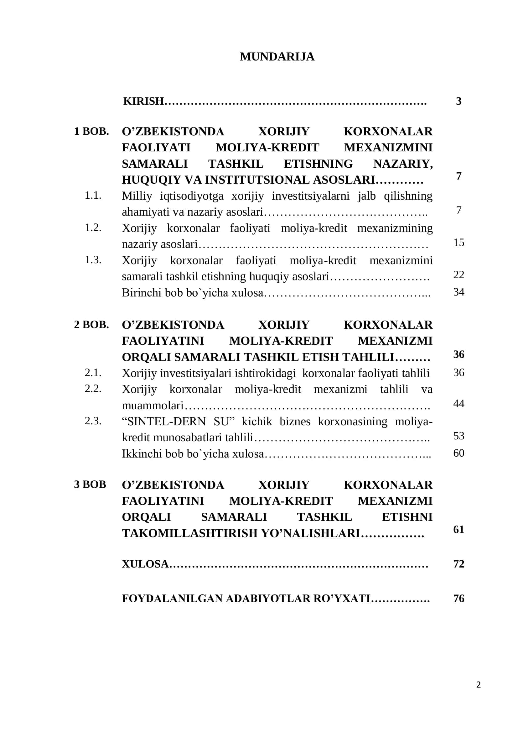 O‘ZBEKISTONDA XORIJIY KORXONALAR FAOLIYATI 2