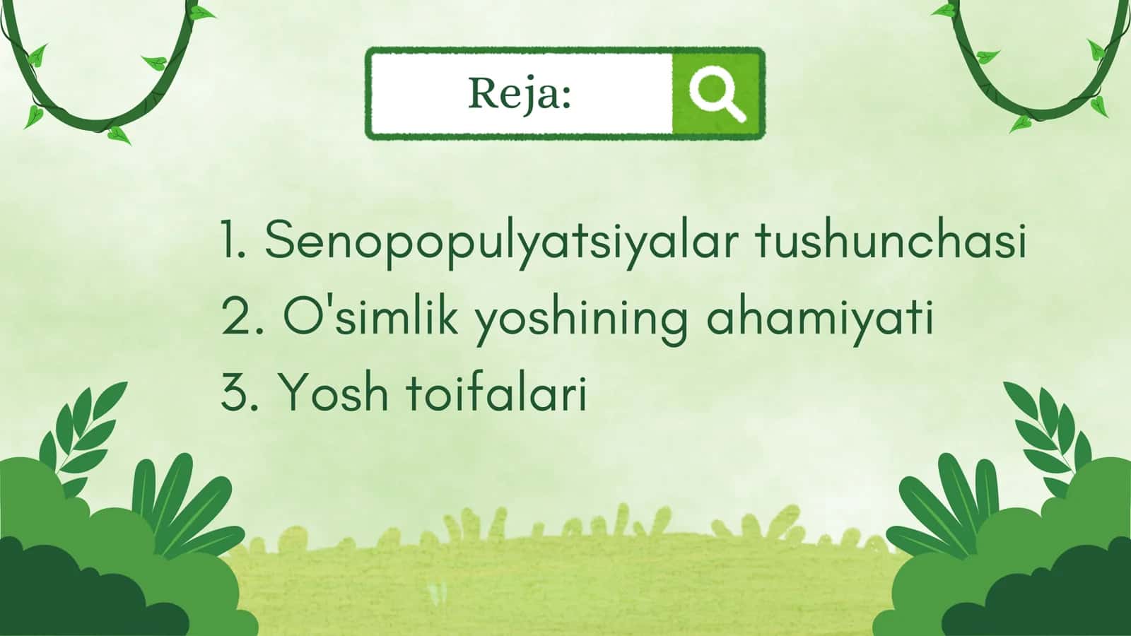 O'simlik yoshining ahamiyati 2