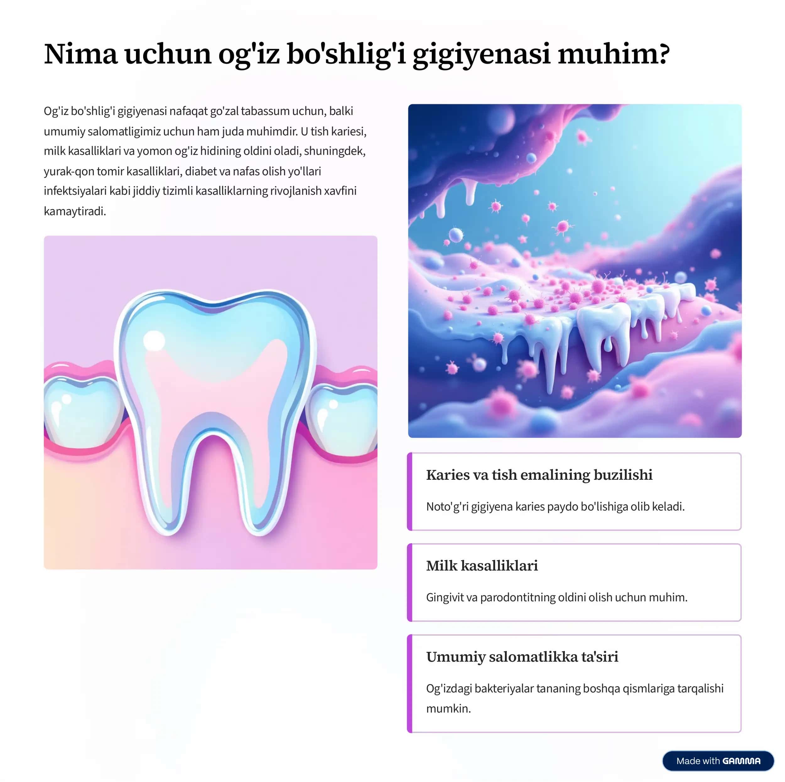 Og'iz bo'shlig'i gigiyenasi va stomatologik bemorlarni parvarishlash 2