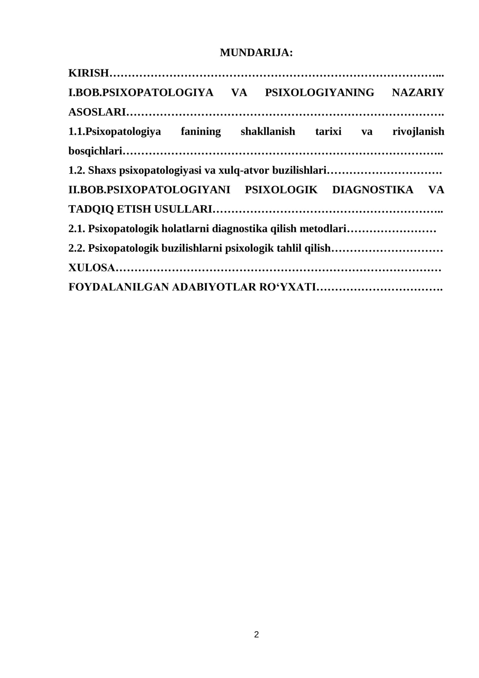 PSIXOPATALOGIYA VA PSIXOLOGIYA KURS ISHI 2