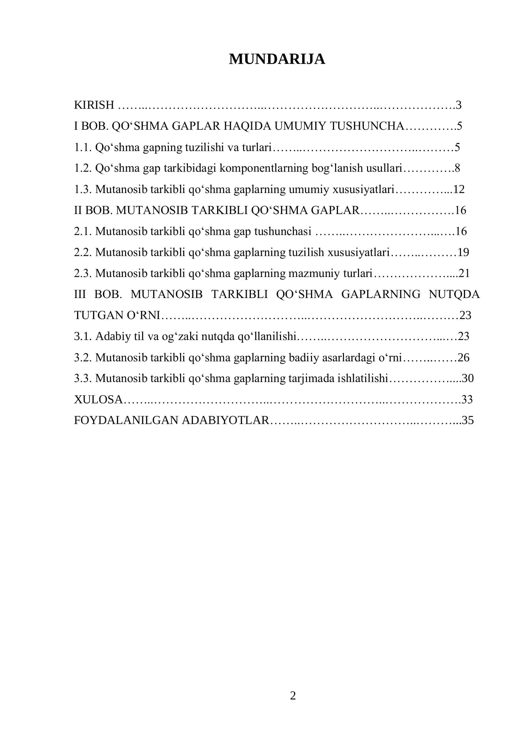 Oʻzbek tilida mutanosib tarkibli qòshma gaplar 2