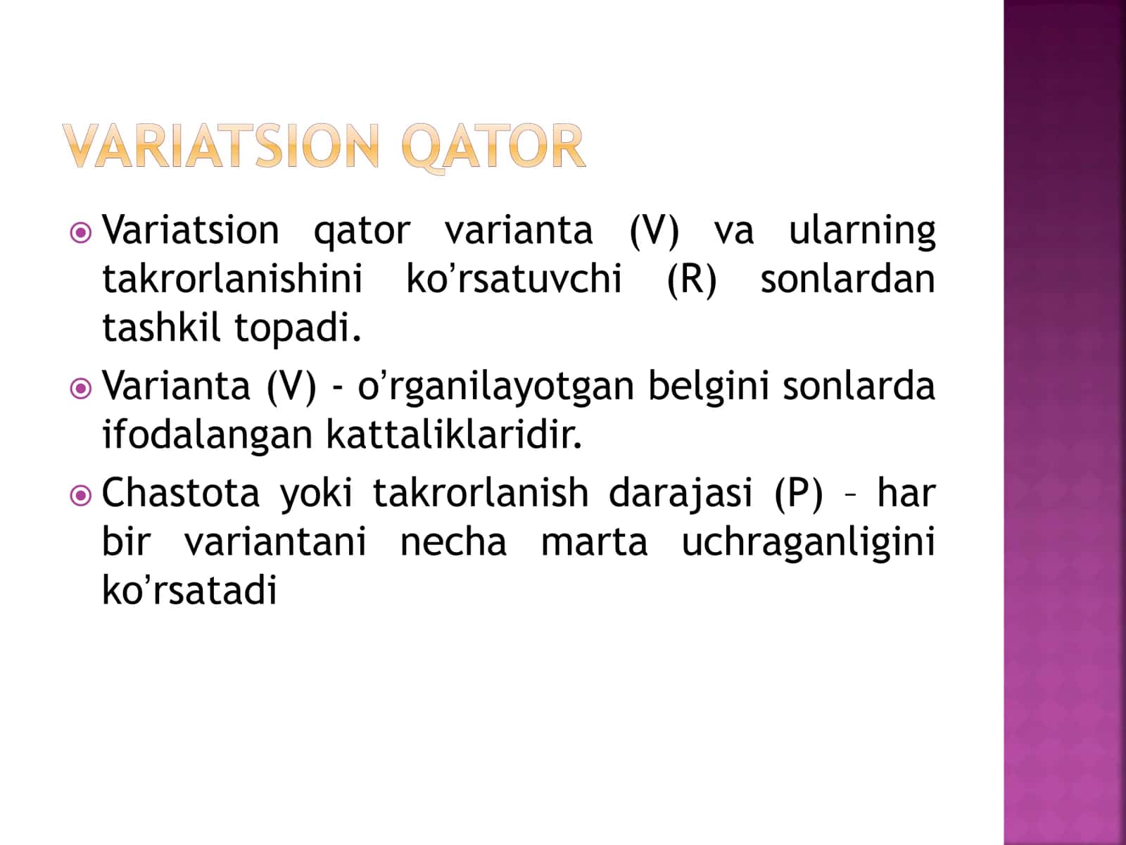 Oʼrtacha miqdorlar, turlari va xisoblash usullari, tibbiyotda qoʼllanilishi 2