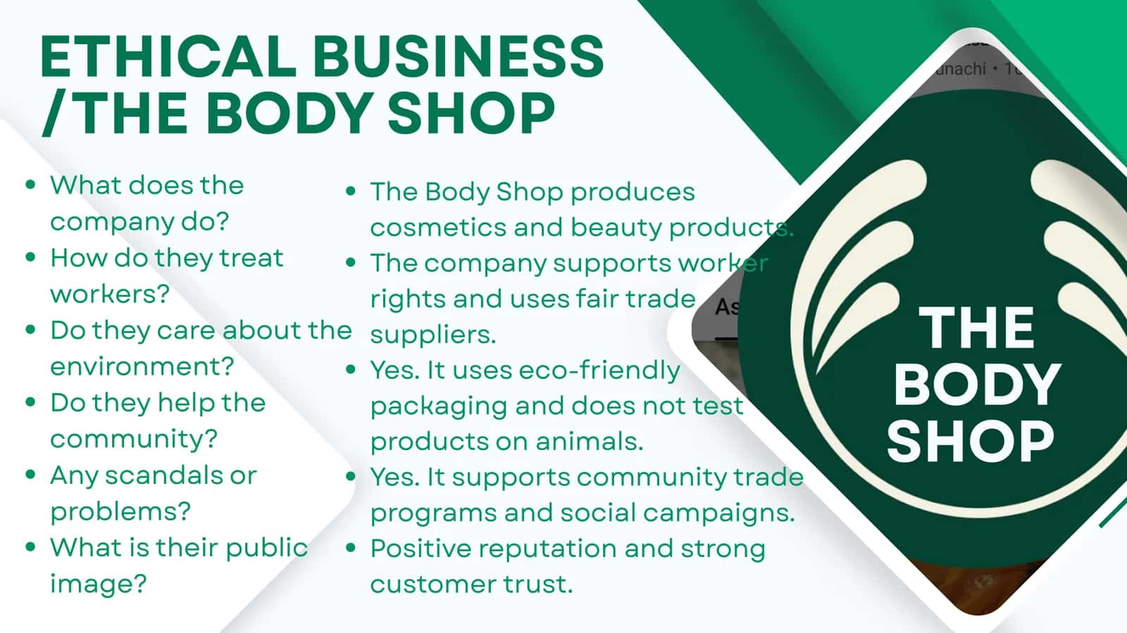 An ethical and an unethical business 2