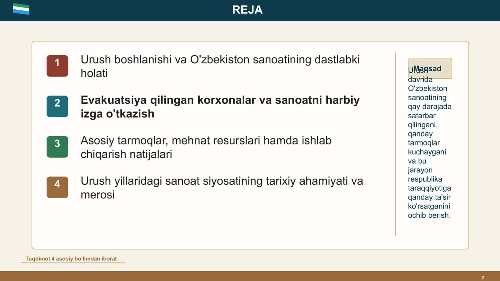 IKKINCHI JAHON URUSHI YILLARIDA O'ZBEKISTON SANOATI 2