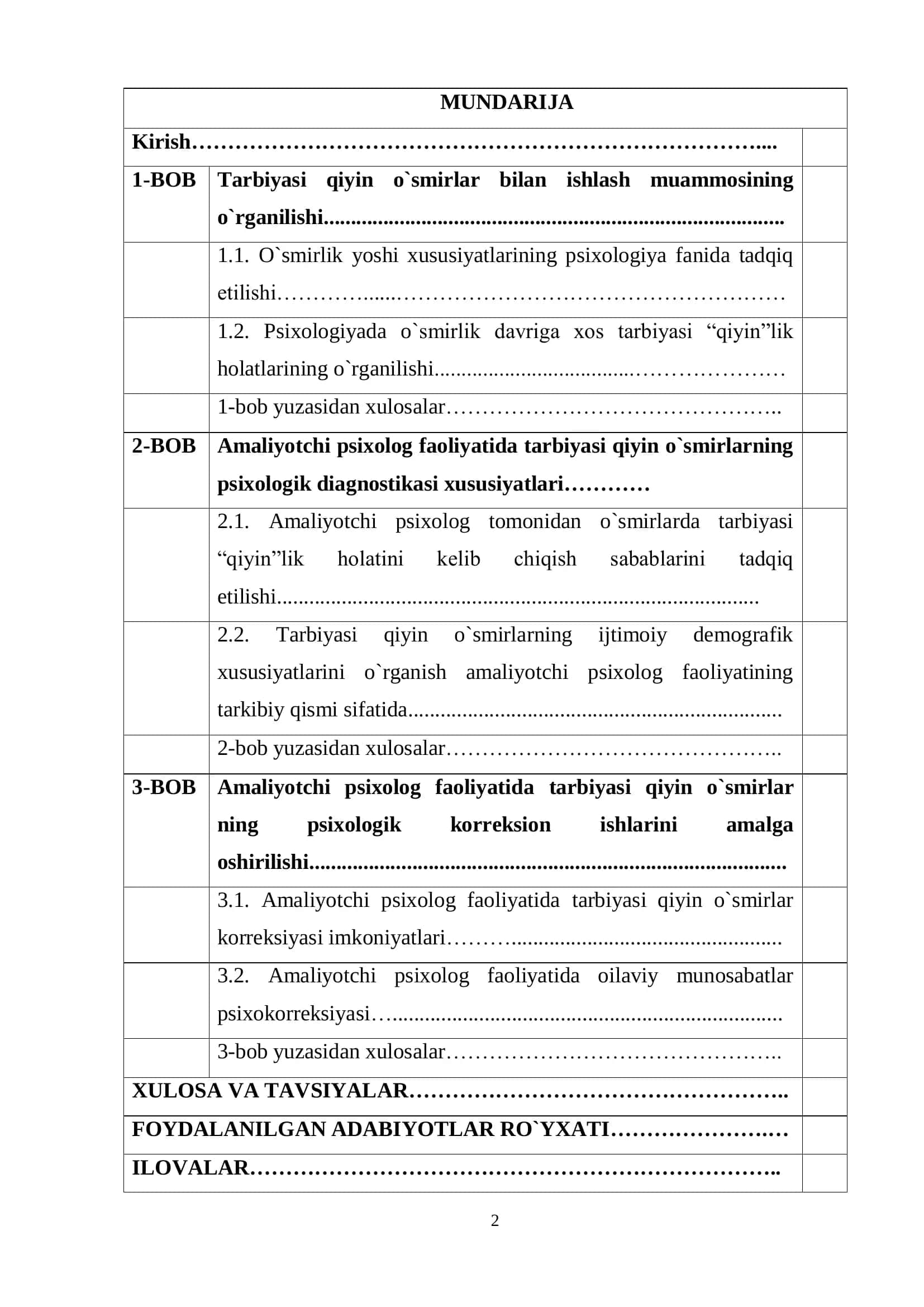 TARBIYASI QIYIN BOLALAR BILAN ISHLASHDA AMALIYOTCHI PSIXOLOG FAOLIYATINING YO`NALISHLARI 2