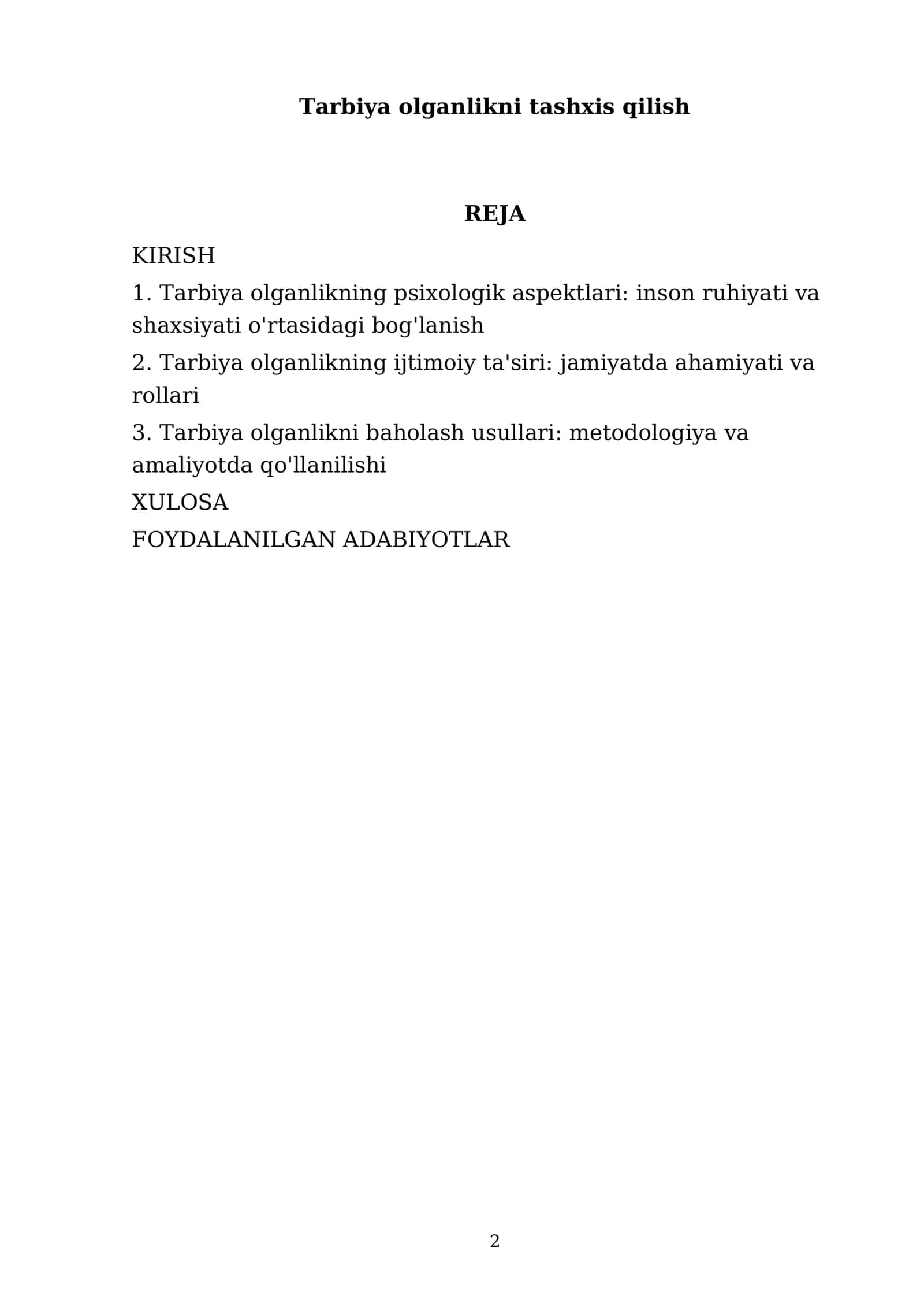 Tarbiya olganlikni tashxis qilish 2