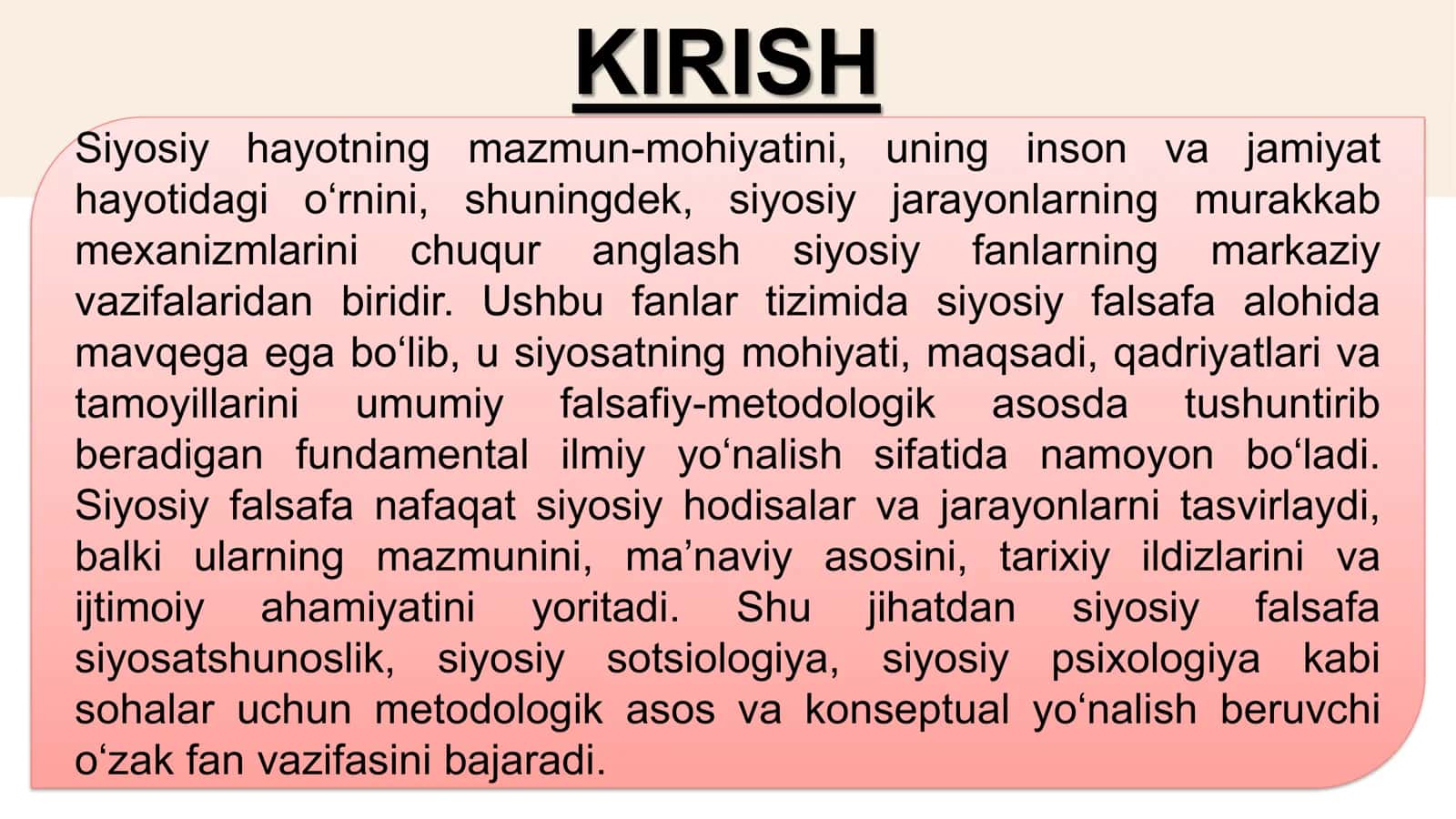 SIYOSIY FANLAR TIZIMIDA SIYOSIY FALSAFANING O‘RNI VA ROLI 2