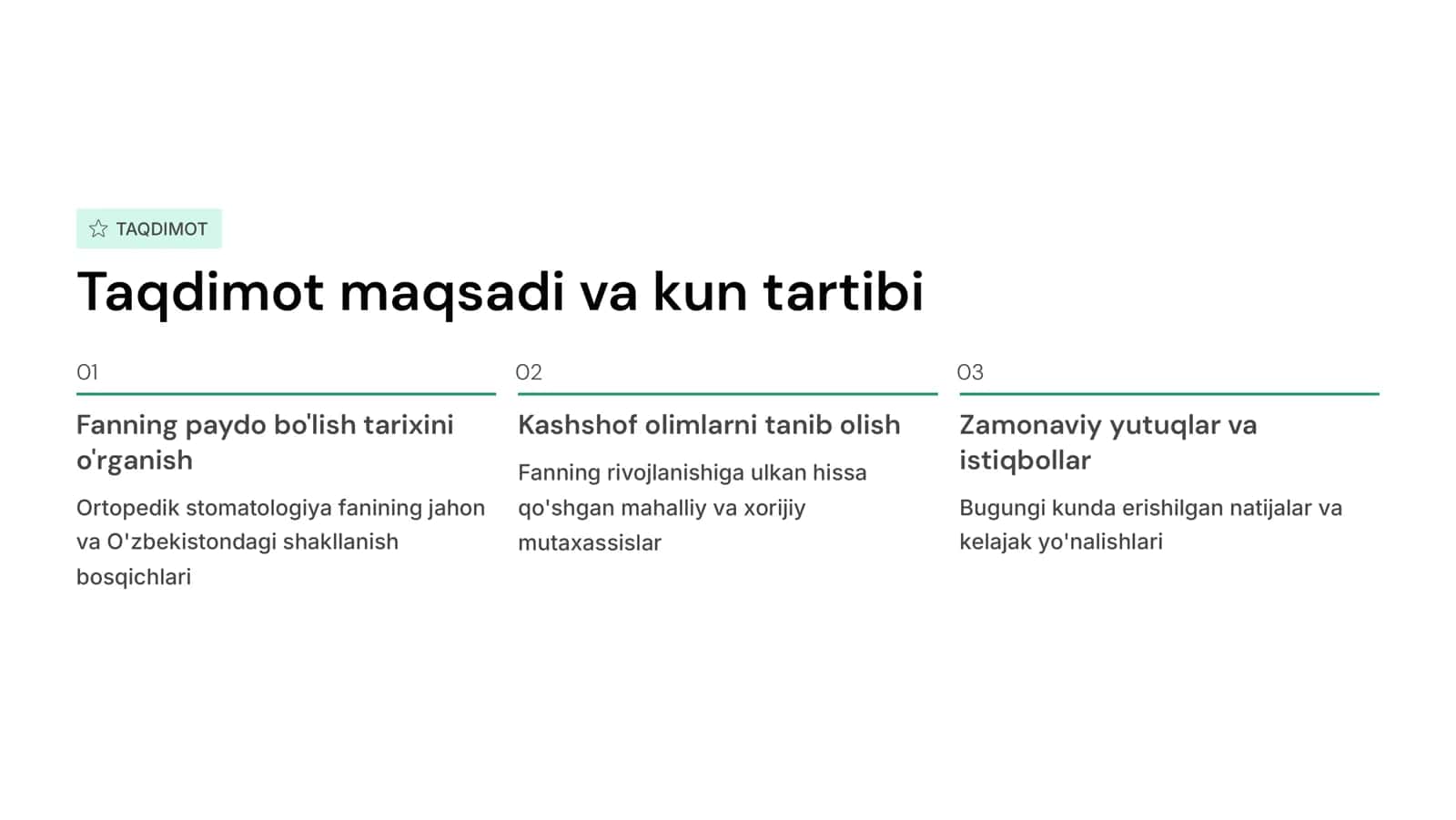 Ortopedik stomatologiya fanining O‘zbekistonga kirib kelishi va rivojlanishiga xissa qo‘shgan olimlar 2