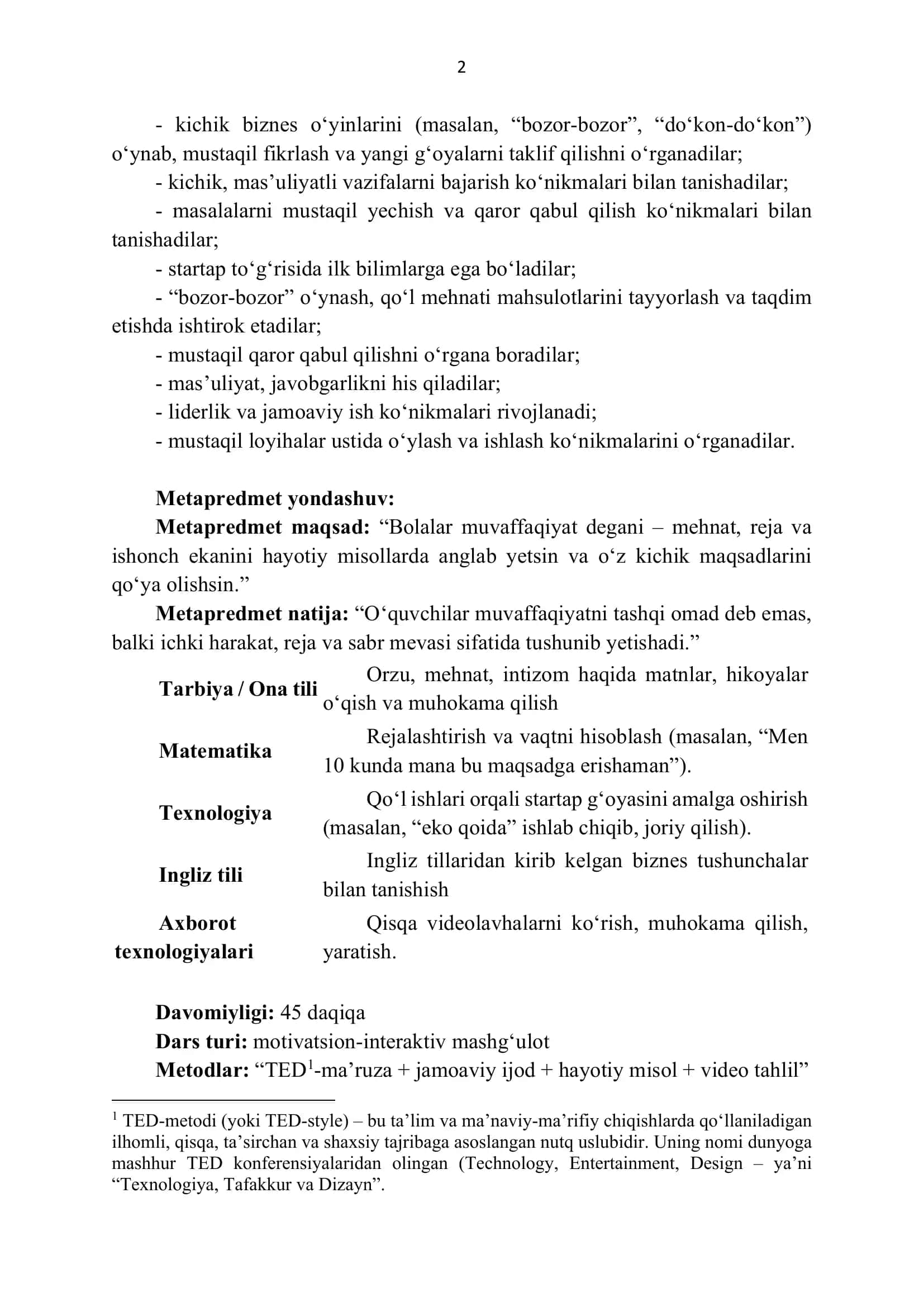 “Kelajak soati” darsining 5-8-sinflar uchun mashg‘ulot ssenariysi 2