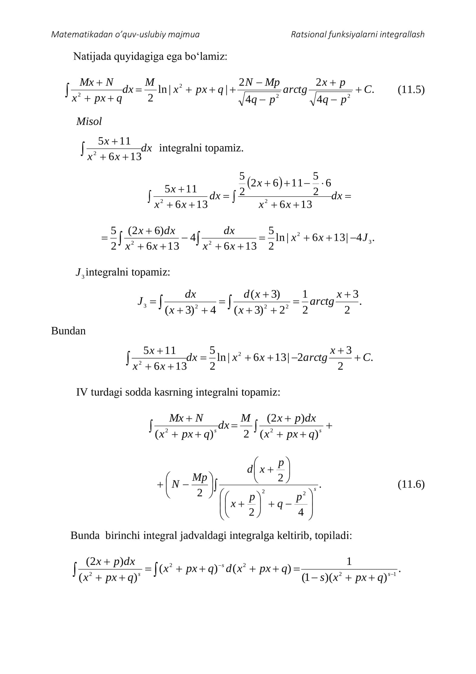 Matematikadan o’quv-uslubiy majmua 2